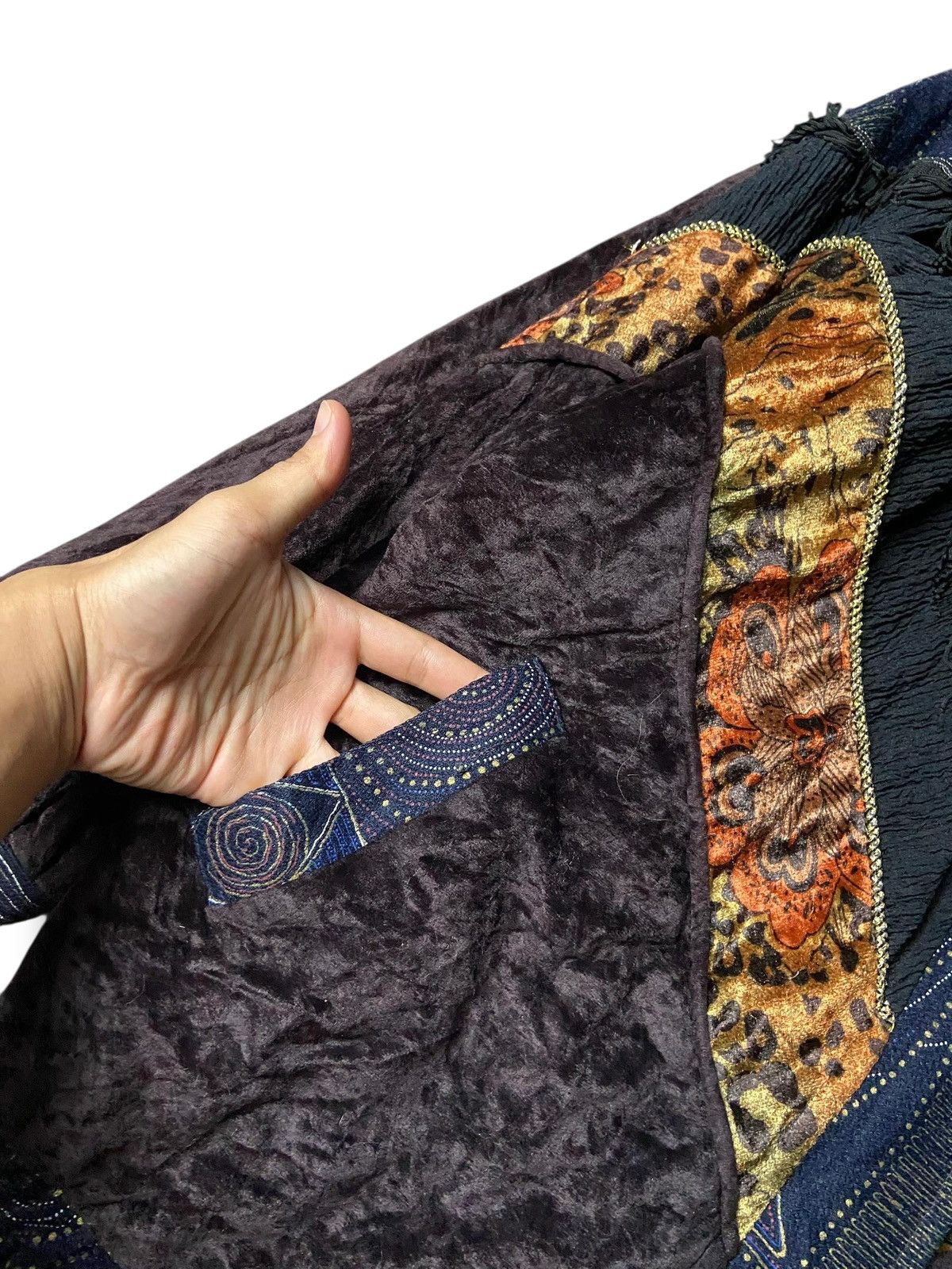 Japanese Brand Bonheur De Votre Velvet Patterned Fabric Jacket (166) Size US M / EU 48-50 / 2 - 8 Thumbnail