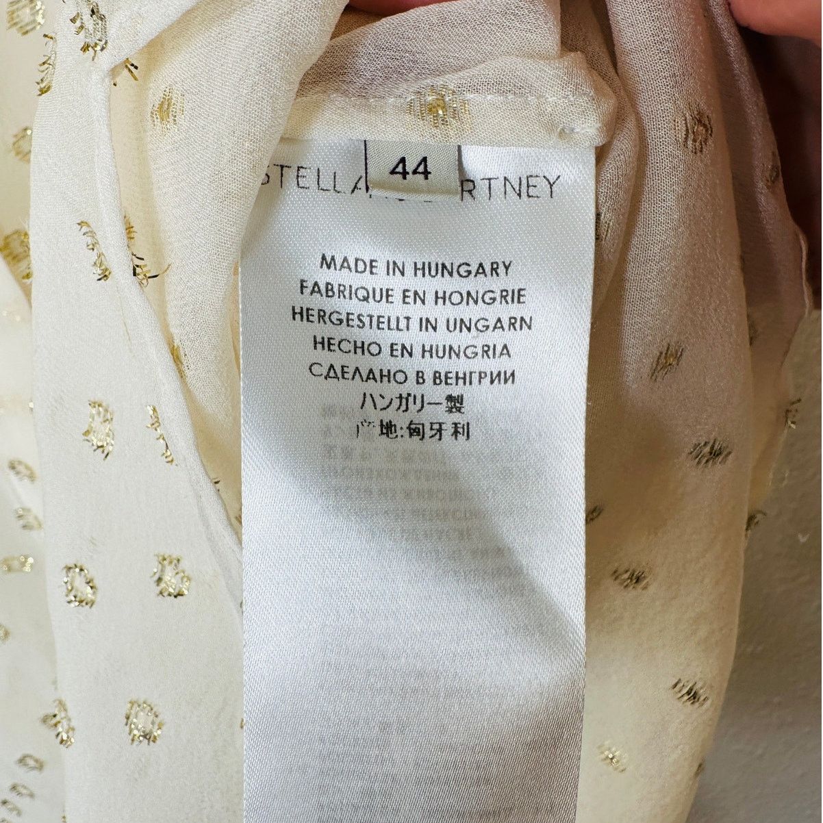 Stella McCartney Stella McCartney Cream Gold Polka Dot Button Blouse 44 / L Size L / US 10 / IT 46 - 8 Thumbnail