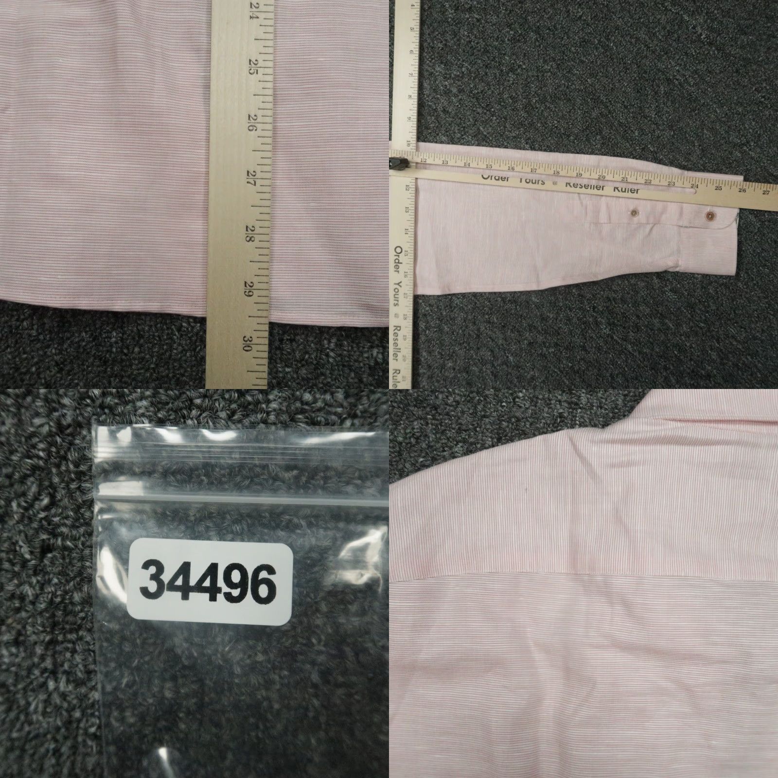 Ted Baker Ted Baker Shirt Men Large 4 Pink Pinstripe Button Up Long Sleeve Linen Blend NWT Size US L / EU 52-54 / 3 - 8 Thumbnail