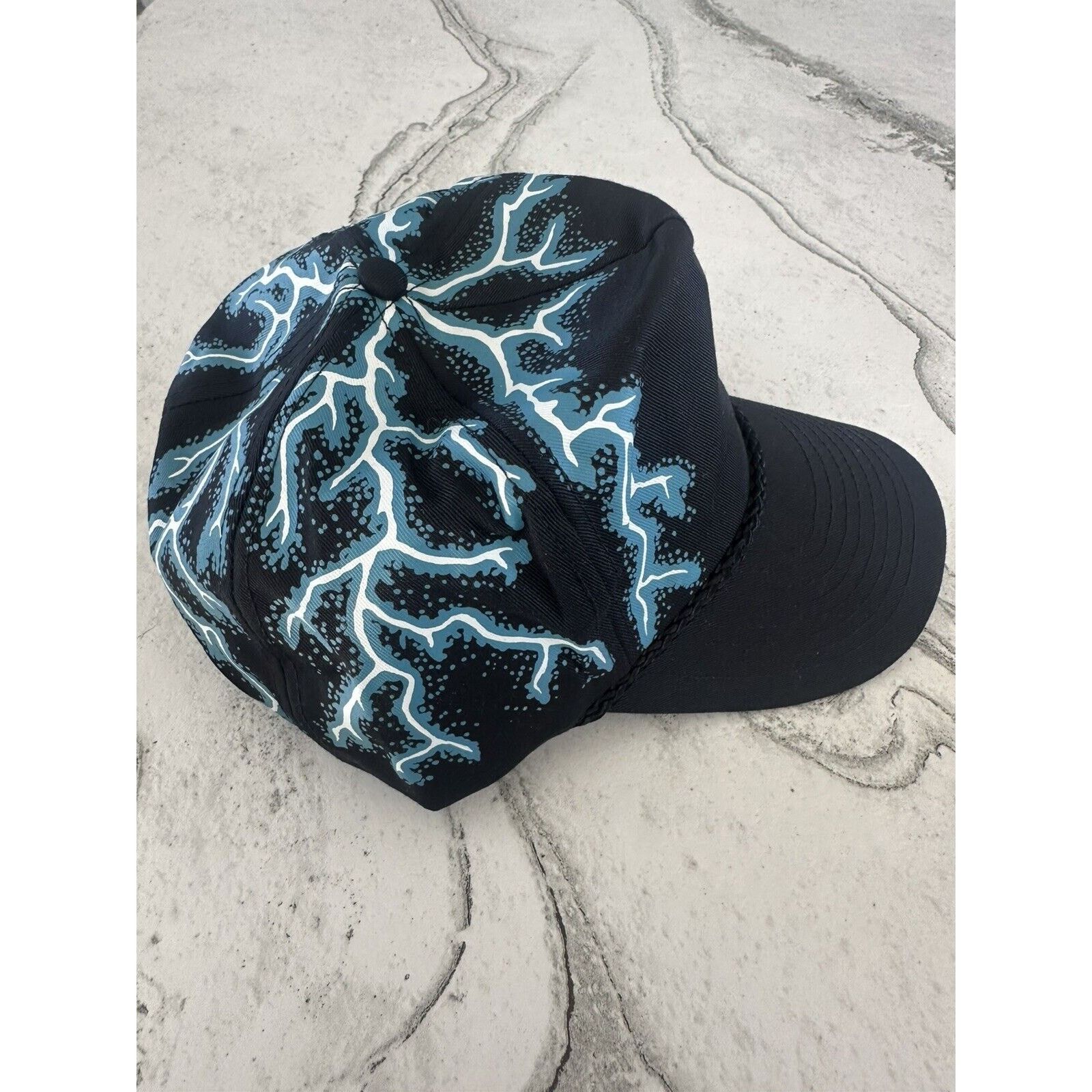 Vintage VTG American Thunder 90s Black Lightning Snapback Blank Bike Size ONE SIZE - 4 Thumbnail