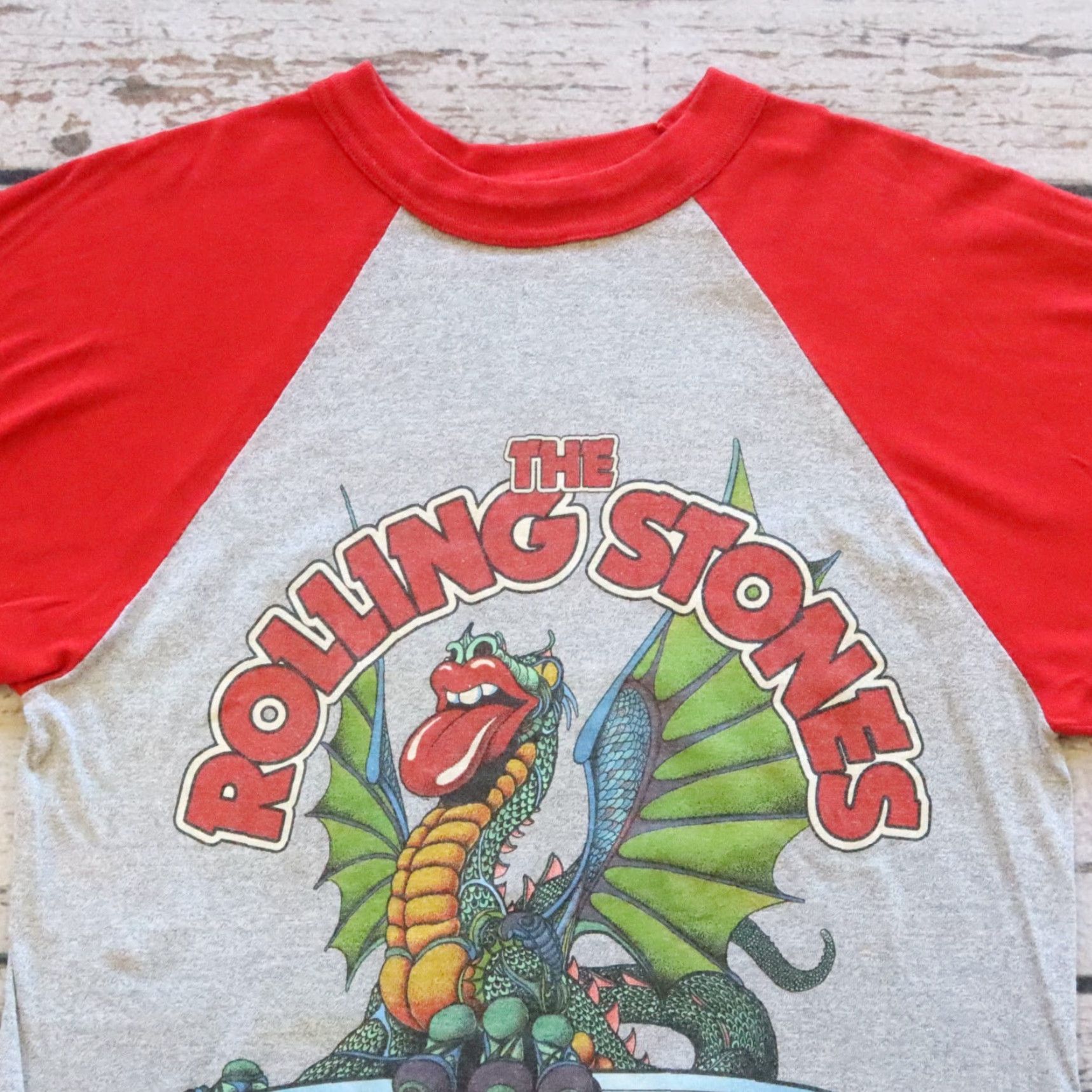 Vintage VINTAGE The Rolling Stones T-Shirt Raglan 1981 Tour Shirt M Gray Mens Size US M / EU 48-50 / 2 - 2 Thumbnail