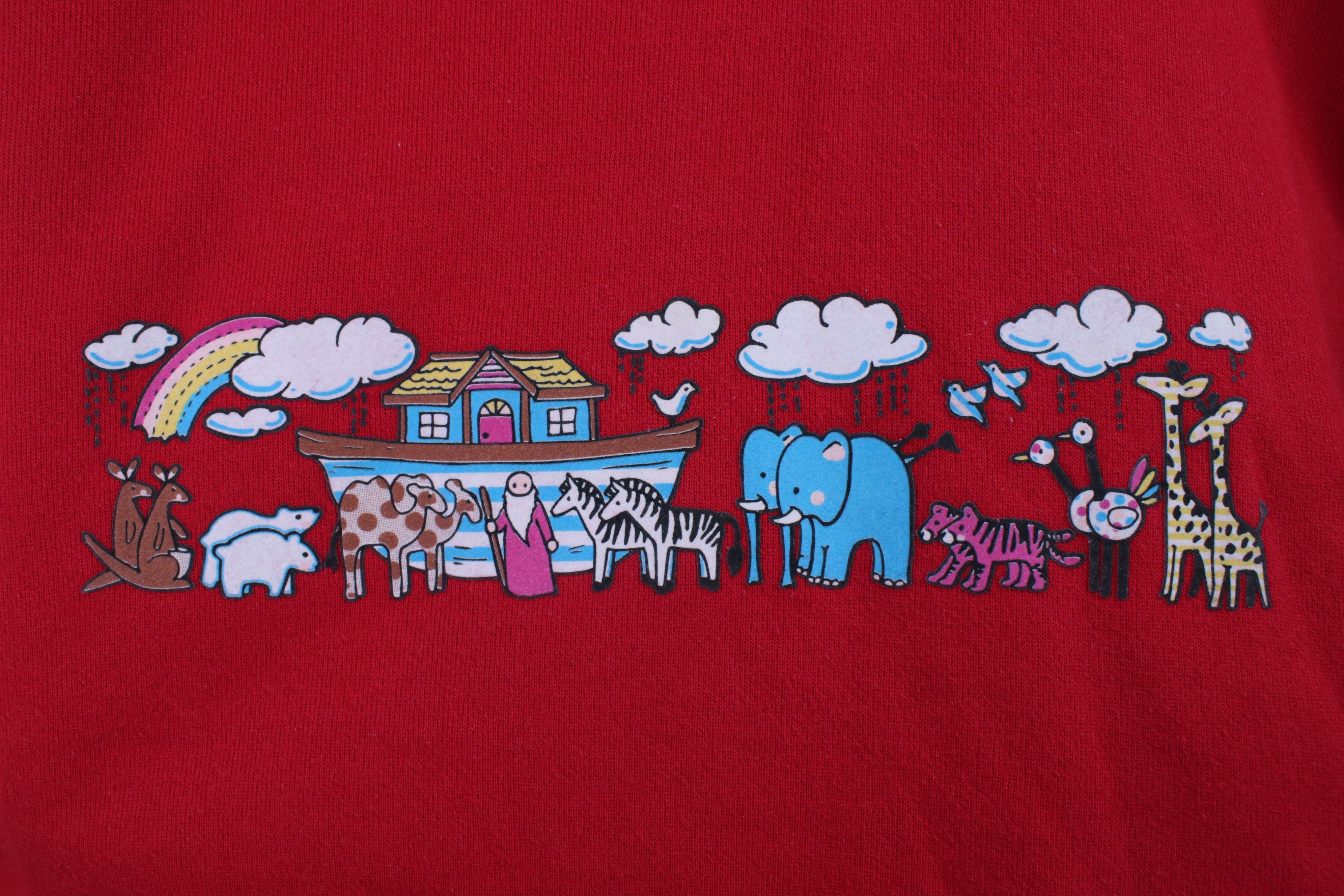 Vintage Vintage 90s Christian Noahs Animal Crewneck Sweatshirt USA Size L / US 10 / IT 46 - 5 Thumbnail