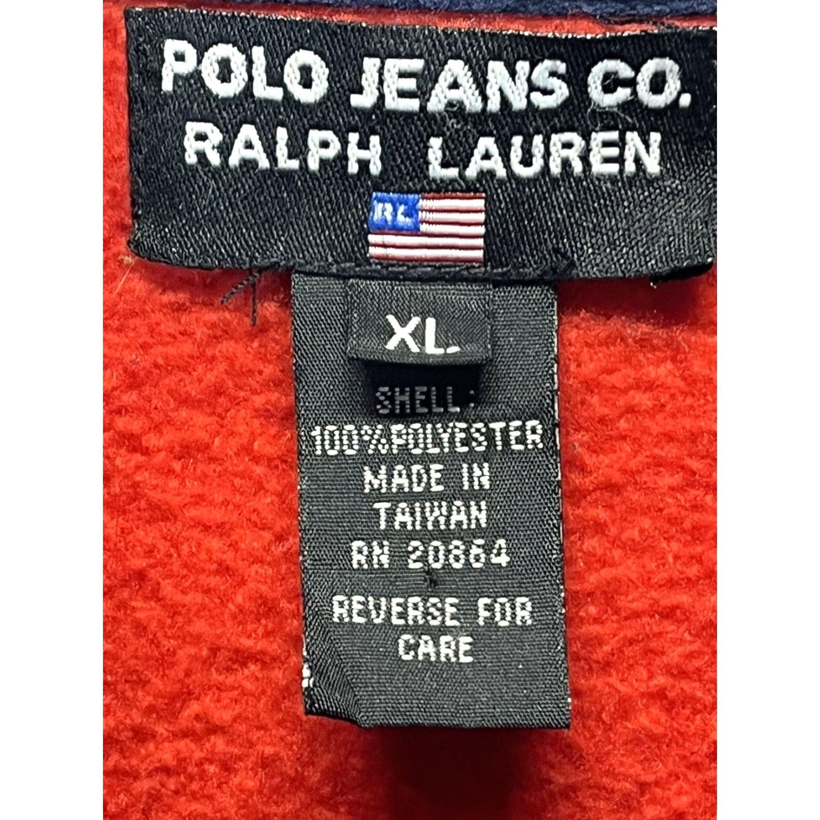 Polo Ralph Lauren Vintage Polo Jeans Co. Ralph Lauren Fleece Jacket Sz XL GUC Full Zip Red 90’s Size US XL / EU 56 / 4 - 5 Thumbnail