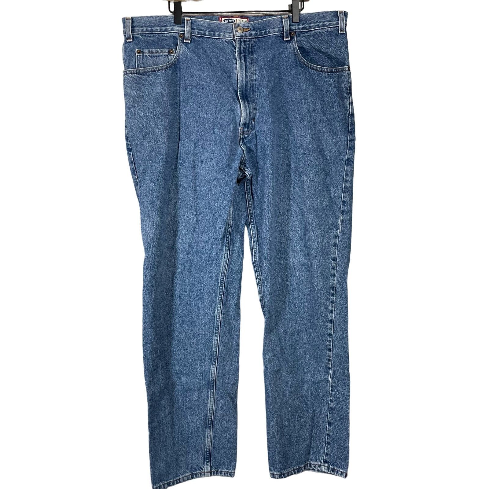 Old Navy Old Navy Men's Medium Wash Straight Leg Jeans - Size 42x32 Size US 42 / EU 58 - 1 Thumbnail