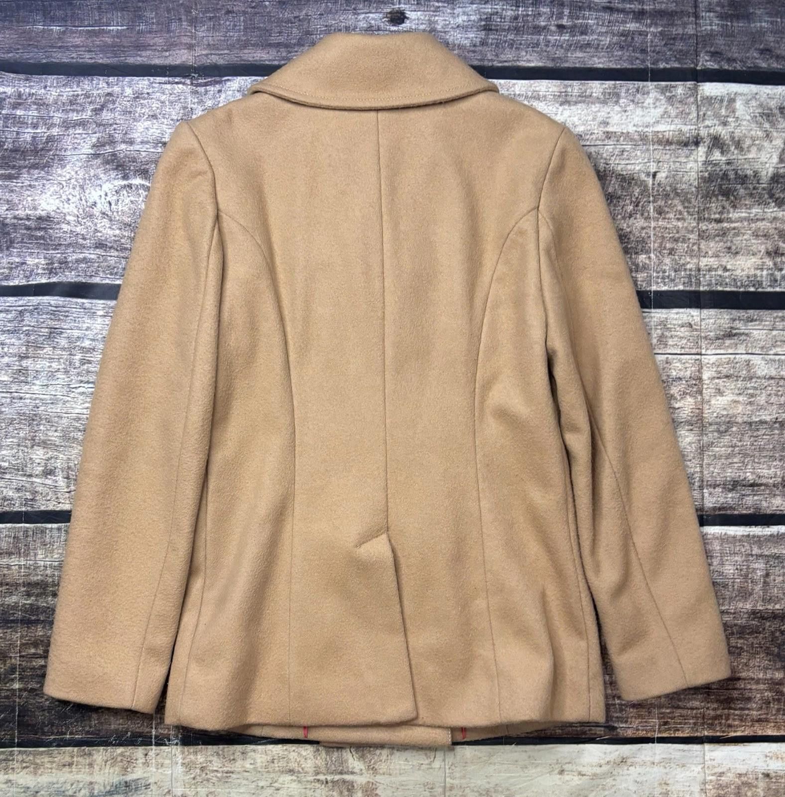 Gap Y2K Gap Peacoat Jacket Womens XS Virgin Wool Beige VTG Size XS / US 0-2 / IT 36-38 - 3 Thumbnail