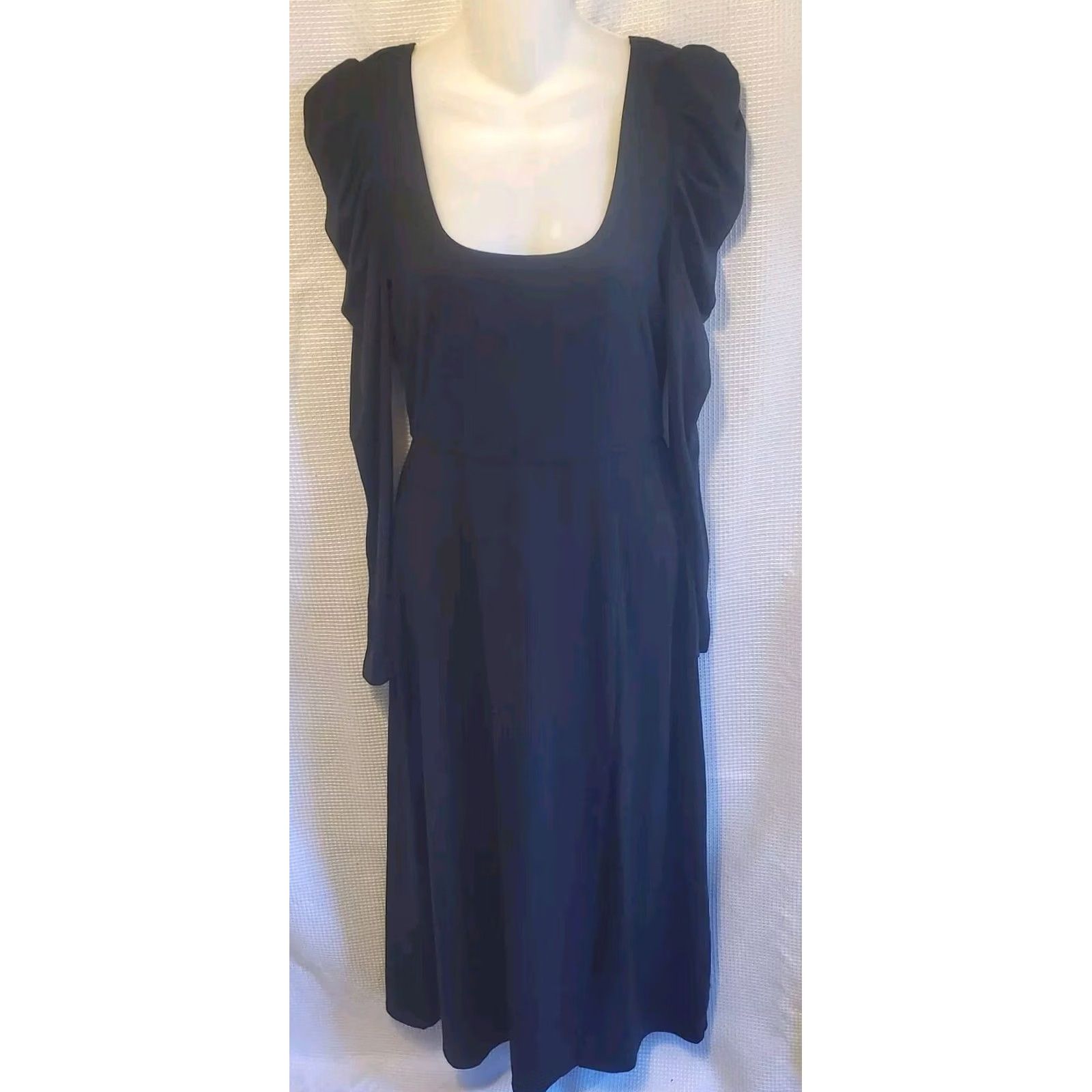 Vintage WAYF Maxi Long Sleeve Dress Sz Sm Black Puff Witchy Peasant Goth Soft Size S / US 4 / IT 40 - 2 Thumbnail