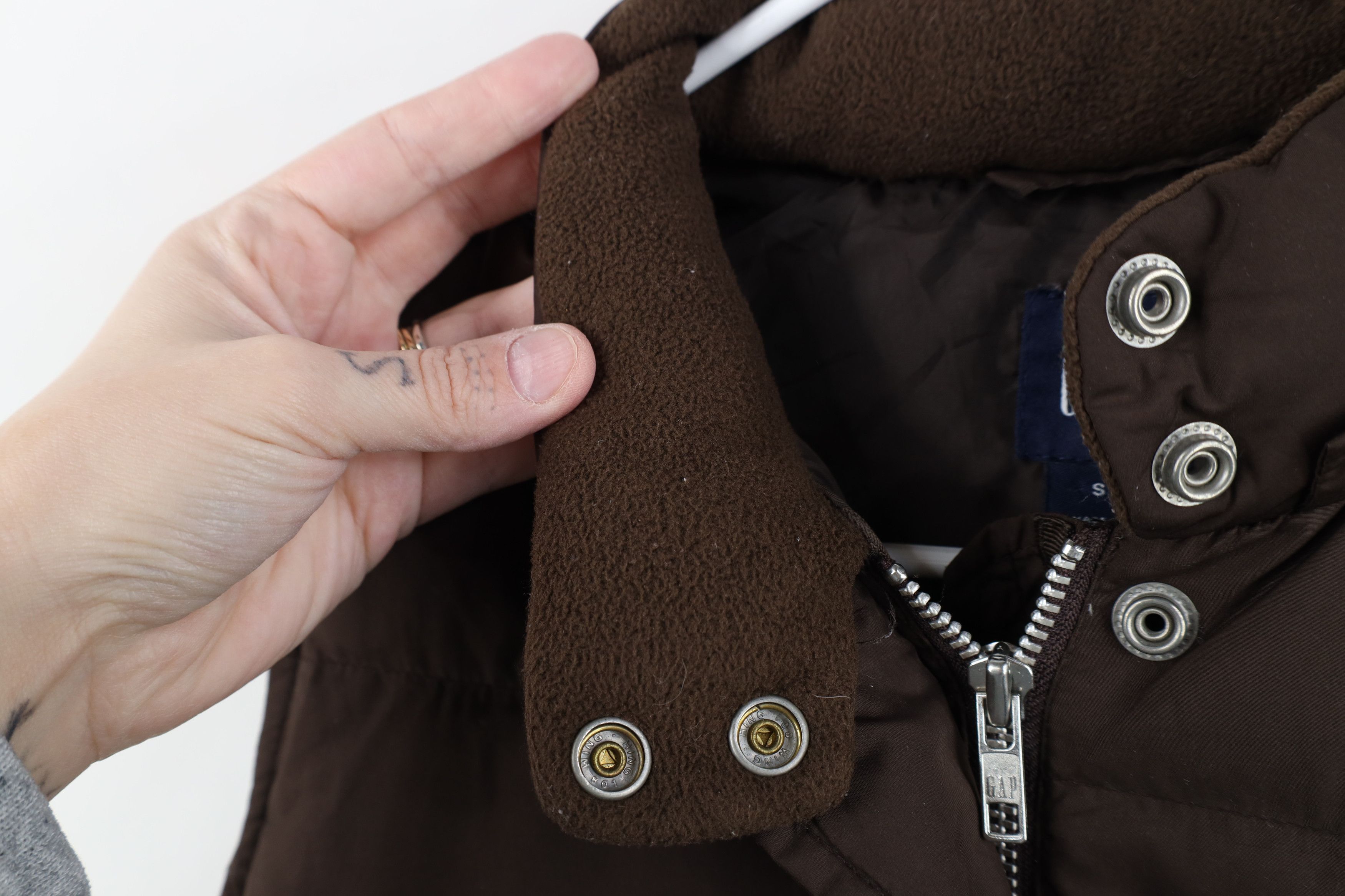 Gap Vintage 90s Y2K Gap Duck Down Puffer Vest Jacket Brown Size S / US 4 / IT 40 - 11 Thumbnail