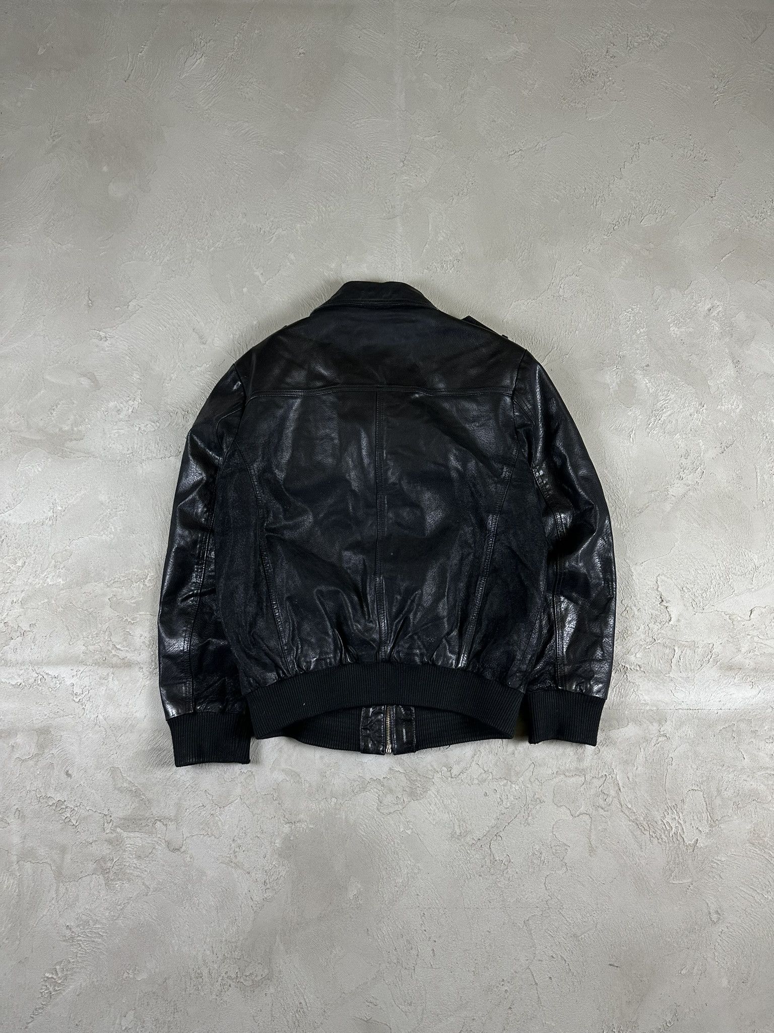 Japanese Brand Vintage Y2k Real Leather Cargo Bomber Boxy Jacket Size US S / EU 44-46 / 1 - 9 Thumbnail