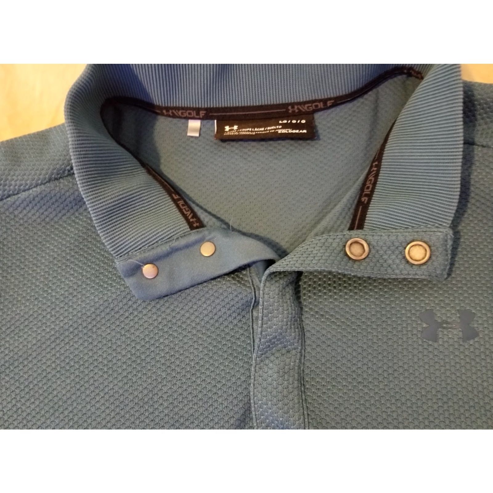 Under Armour Under Armour Polo Sweater Mens L Blue Athletic Golf Shirt Pullover Mock Neck Long Sleeve Size US L / EU 52-54 / 3 - 2 Thumbnail