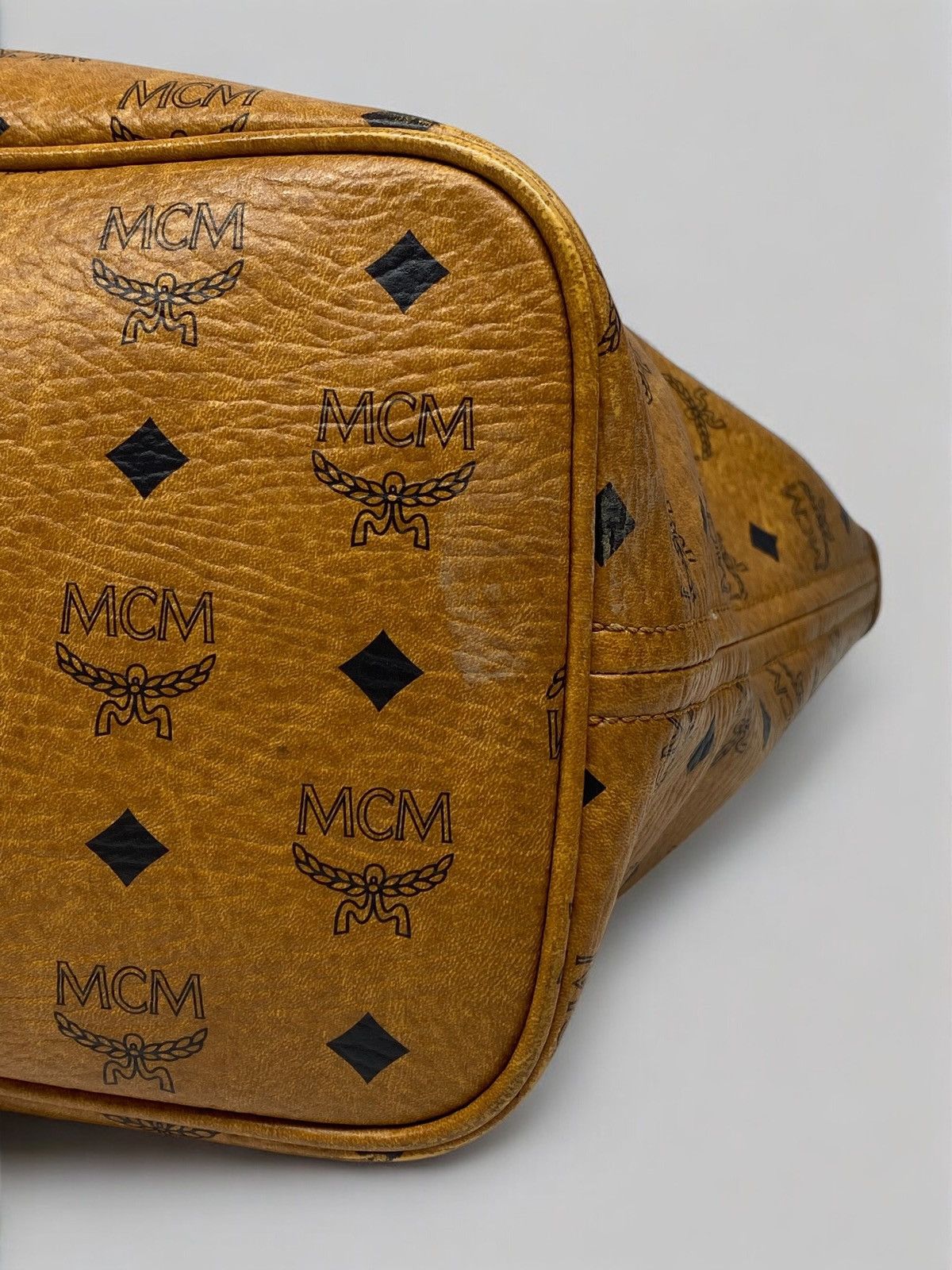 MCM MCM Visetos Tote Bag Cognac Brown Monogram Leather Bag Size ONE SIZE - 12 Thumbnail