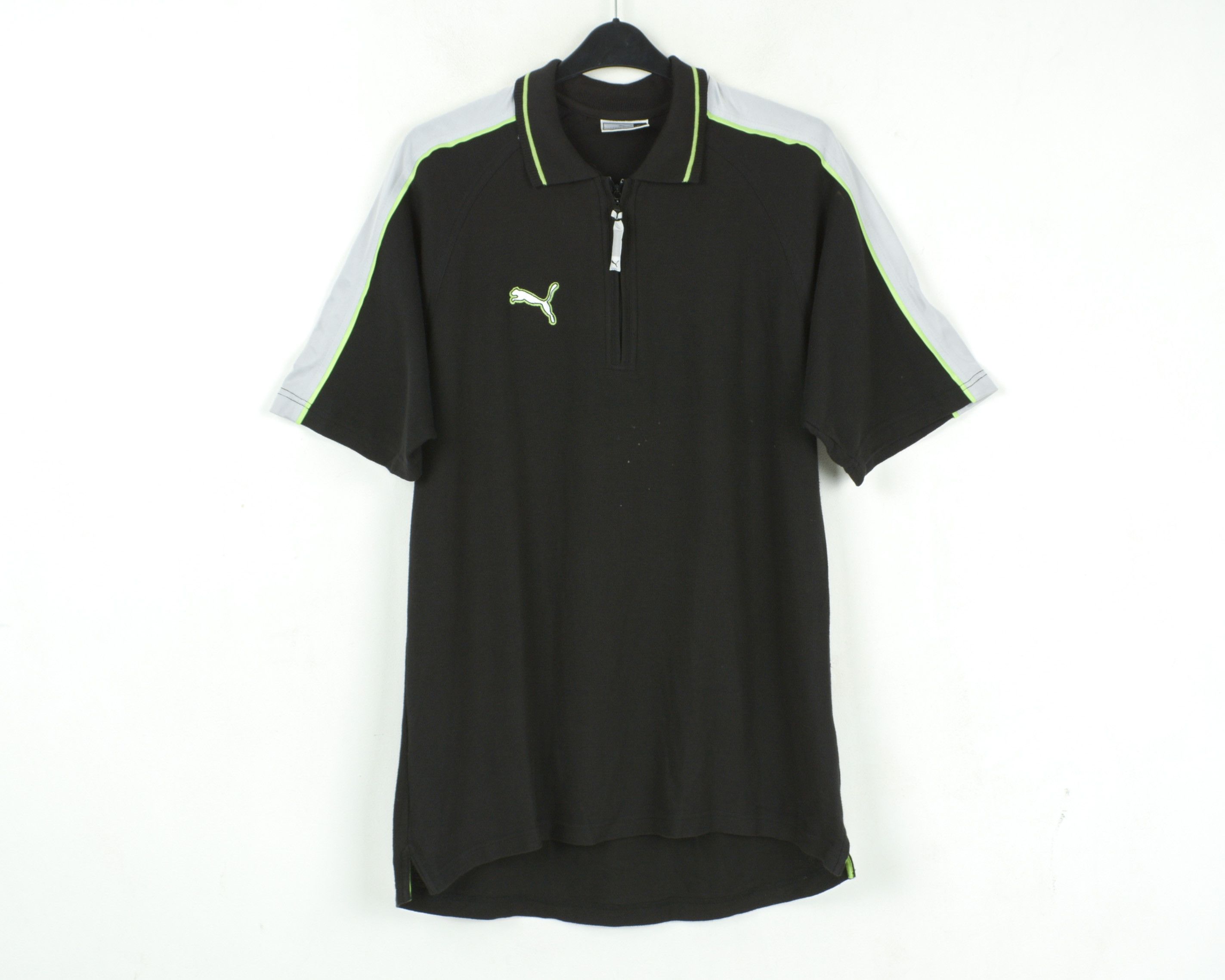 Puma 90's Vintage Puma Polo shirt Zip Neck Jersey Tee Taped L Size US L / EU 52-54 / 3 - 2 Thumbnail