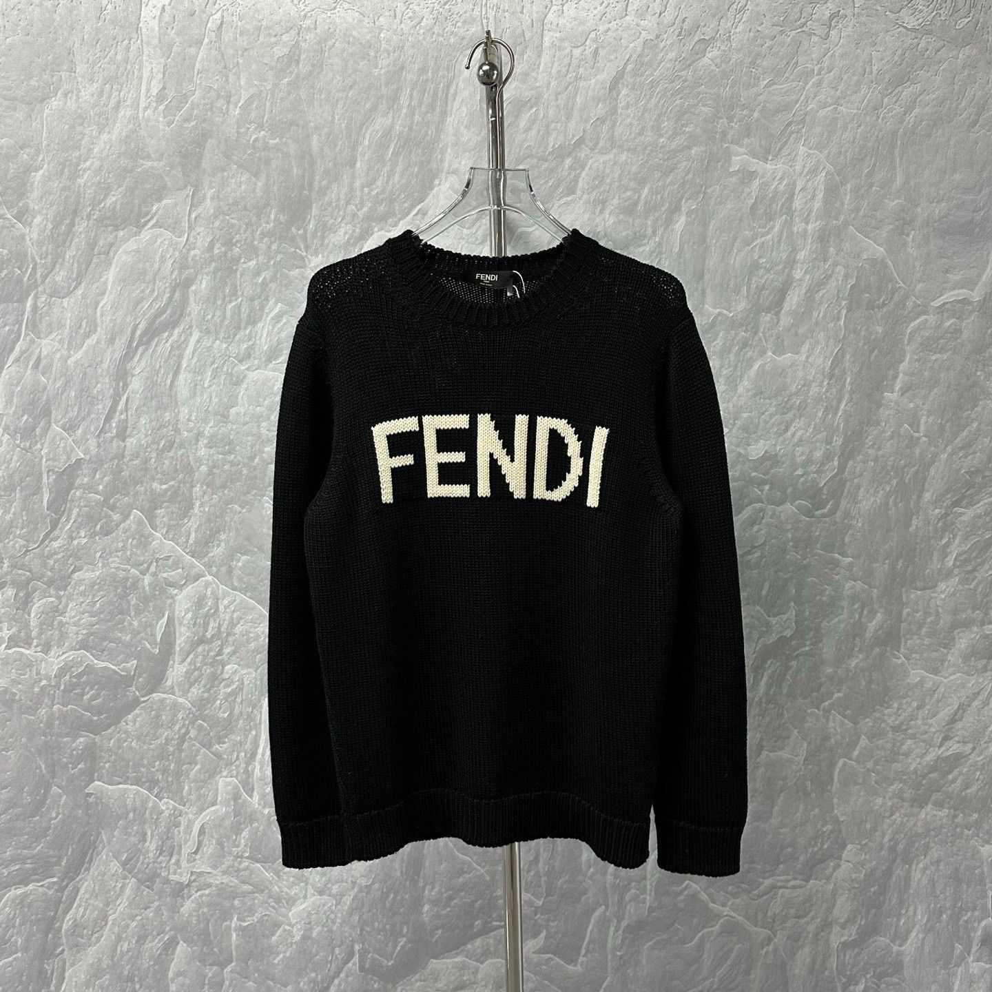 Fendi Fendi Logo Jacquard Wool Knit Sweater Size US M / EU 48-50 / 2 - 1 Thumbnail