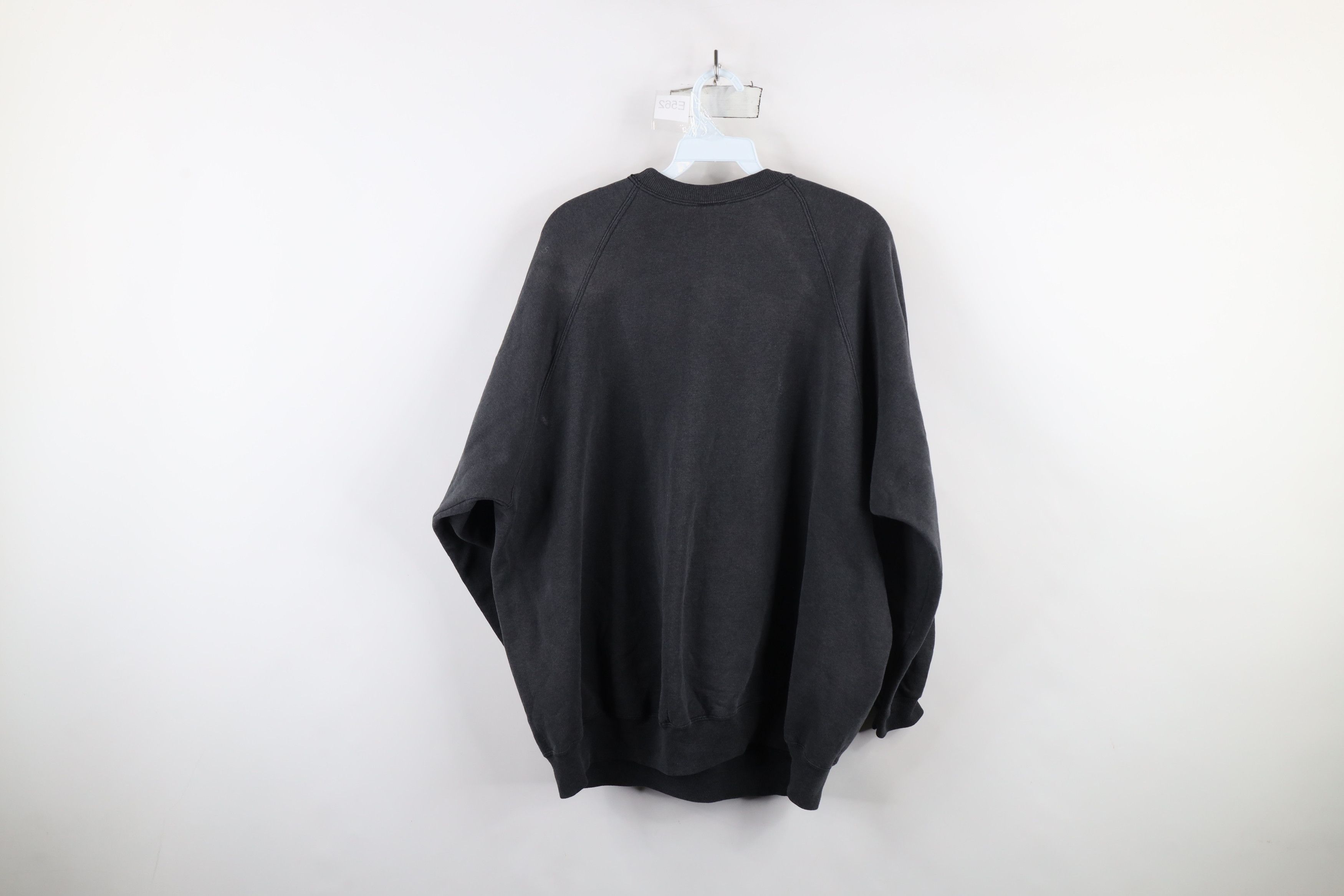 Vintage Vintage 90s Streetwear Faded Blank Crewneck Sweatshirt Black Size XXL / US 16-18 / IT 52-54 - 12 Thumbnail