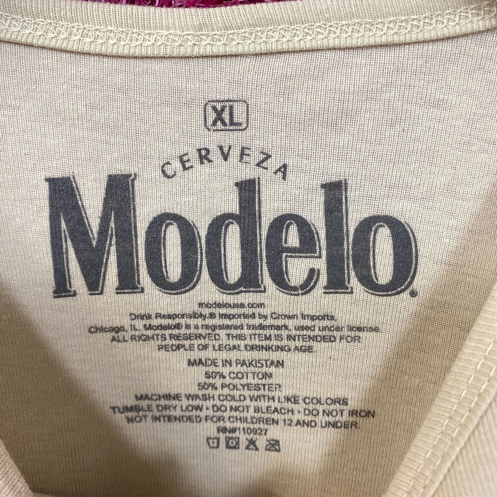 Other Modelo Cerveza Vintage Style Beige Crop Top XL Size XL / US 12-14 / IT 48-50 - 4 Thumbnail