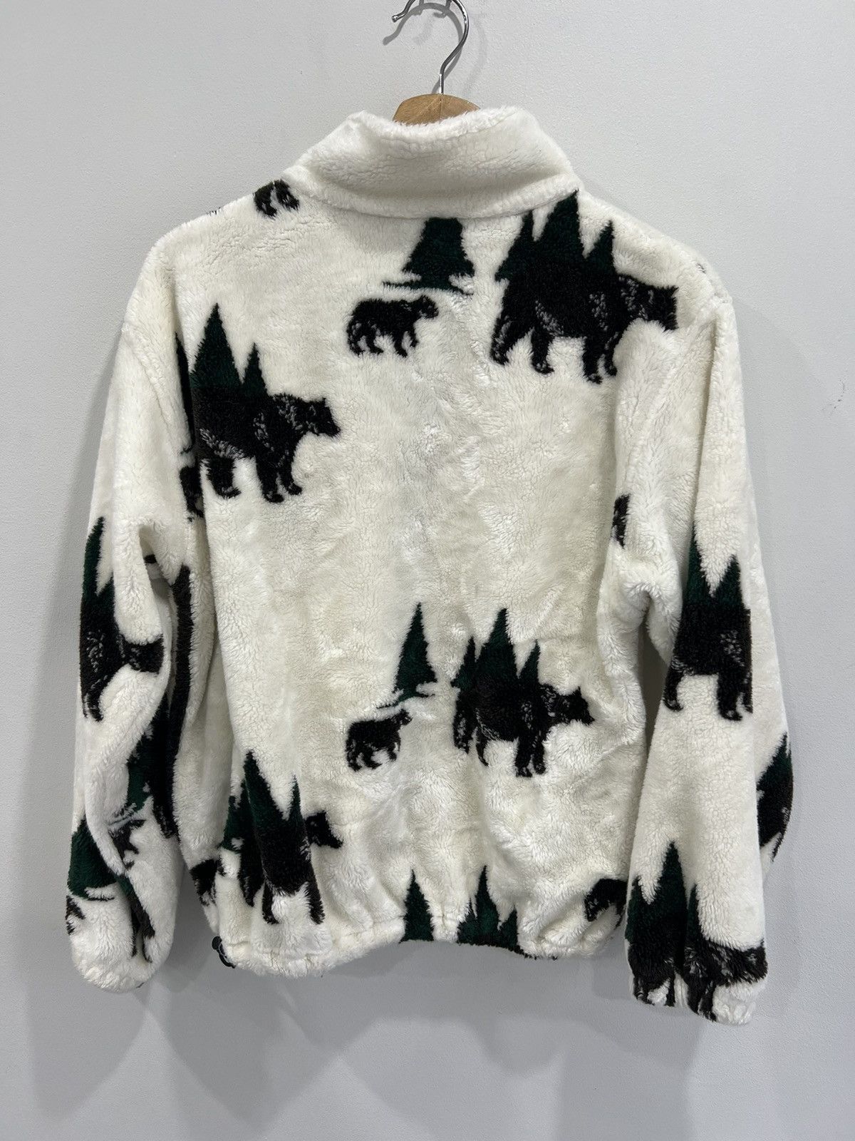 Vintage Vintage Green Fleece Animal Sweater zip up bear trees sherpa Size US XS / EU 42 / 0 - 2 Thumbnail