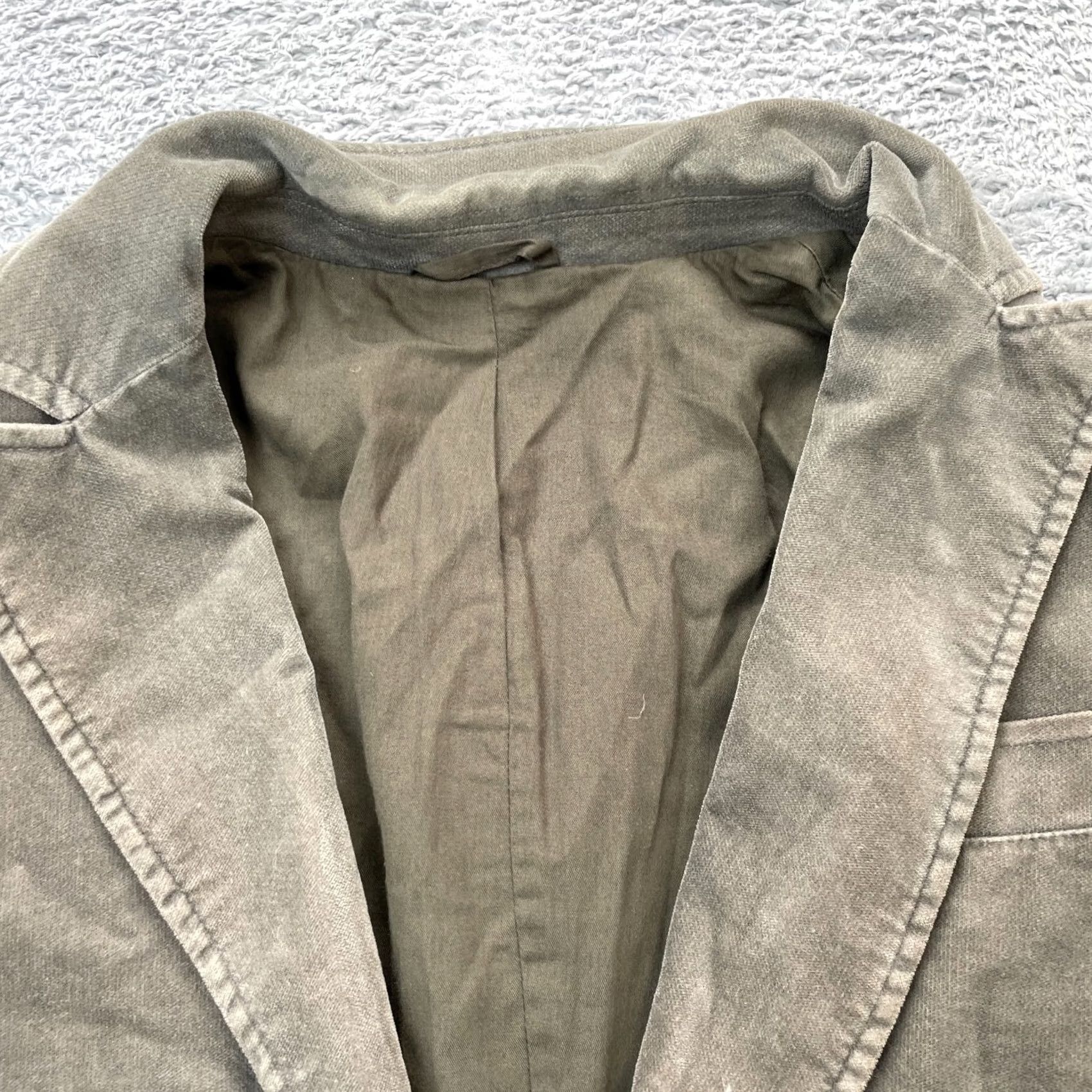 United Colors Of Benetton United Colors of Benetton Blazer Jacket Mens 50 EU 40R US Green Notch Lapel Three-Button Three-Button Button Front Single-Breasted Size 50R - 3 Thumbnail