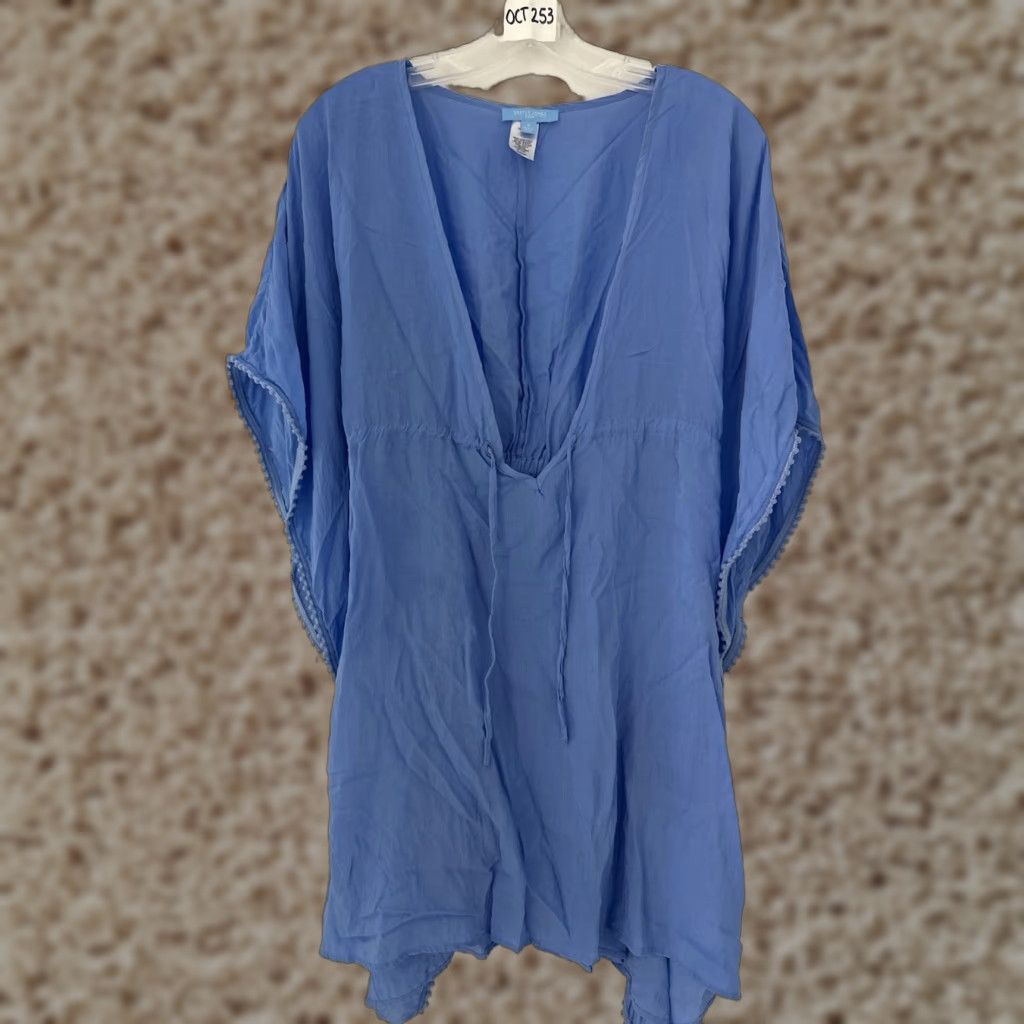 Vintage Draper James Caftan Swim Cover Up Blue Size S Beach Vacation Size ONE SIZE - 1 Thumbnail