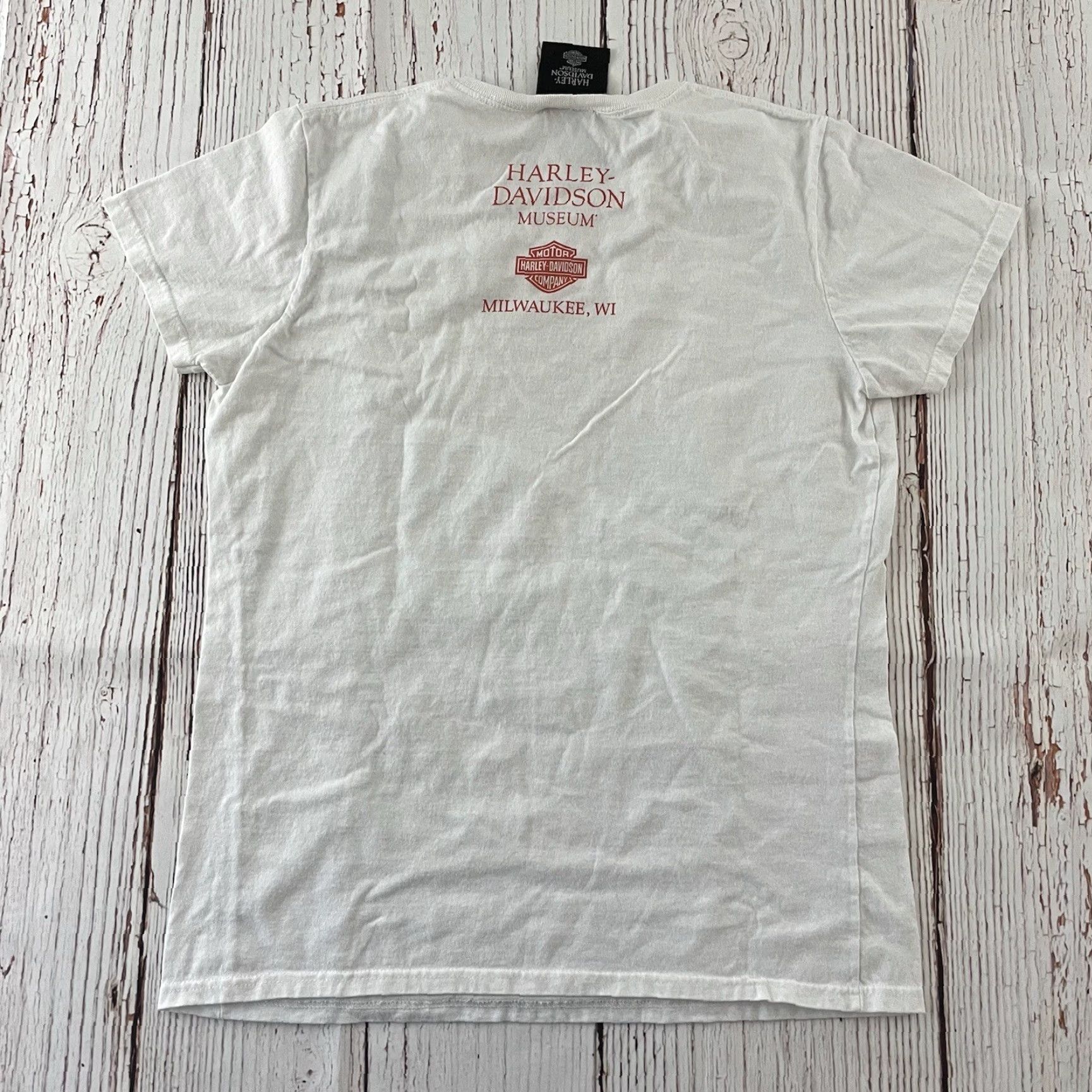 Harley Davidson Harley-Davidson Museum Jeweled Short Sleeve T Shirt White Womens L Milwaukee WI Size L / US 10 / IT 46 - 7 Thumbnail