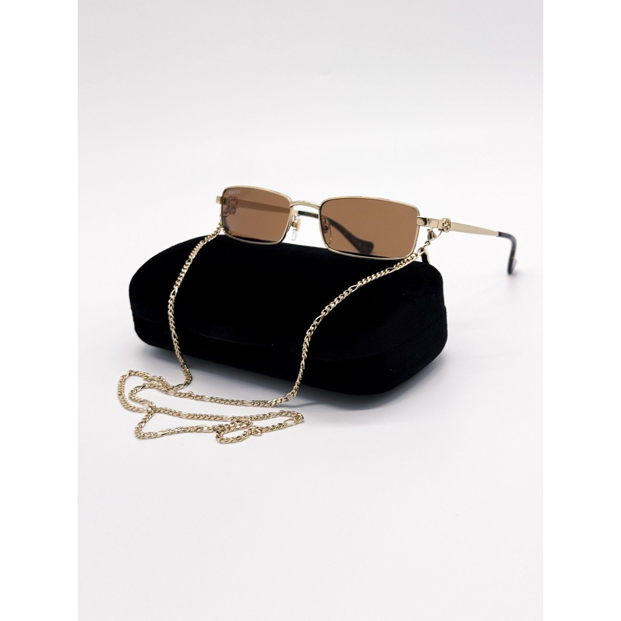 Gucci NEW GUCCI SUNGLASSES GG1600S 002 GOLD WOMEN WITH CHAIN Size ONE SIZE - 1 Thumbnail