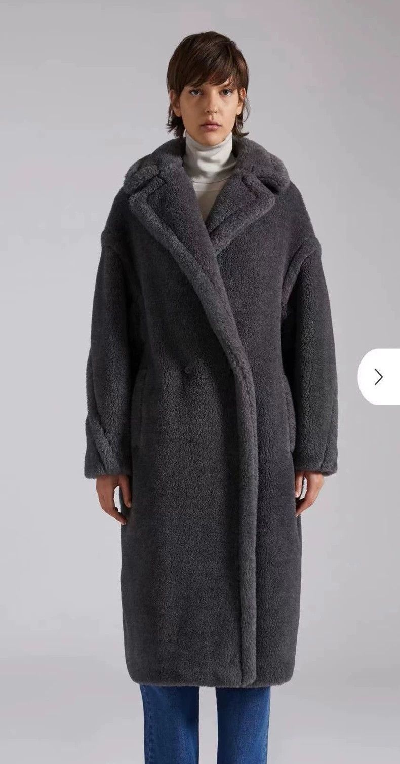 Max Mara Grey Runway Teddy Bear Coat