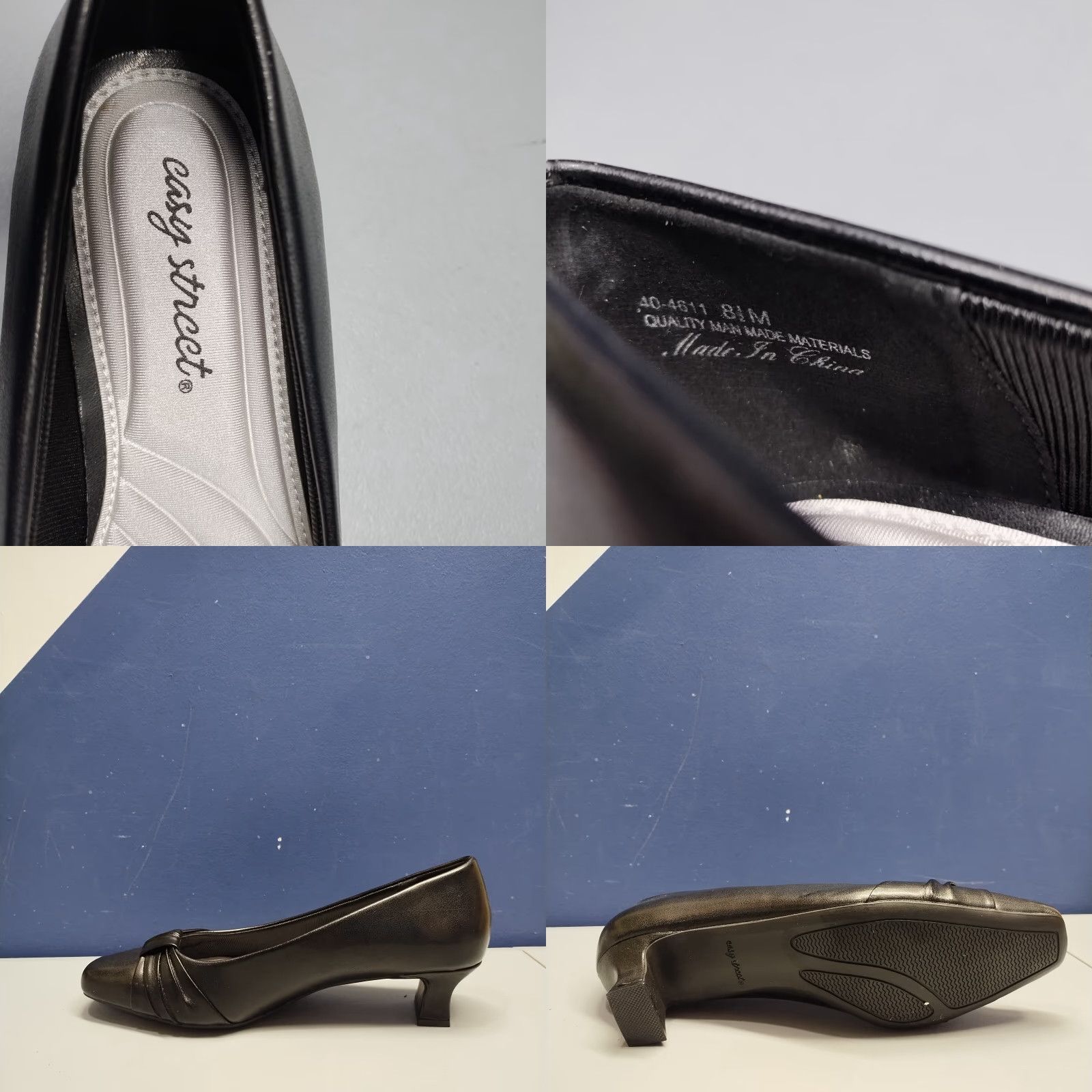 Vintage Easy Street Waive Dress Pumps Womens 8.5 Black Kitten Heel Square Toe 404611 Pre-owned Mens? Size M / US 6-8 / IT 42-44 - 8 Thumbnail