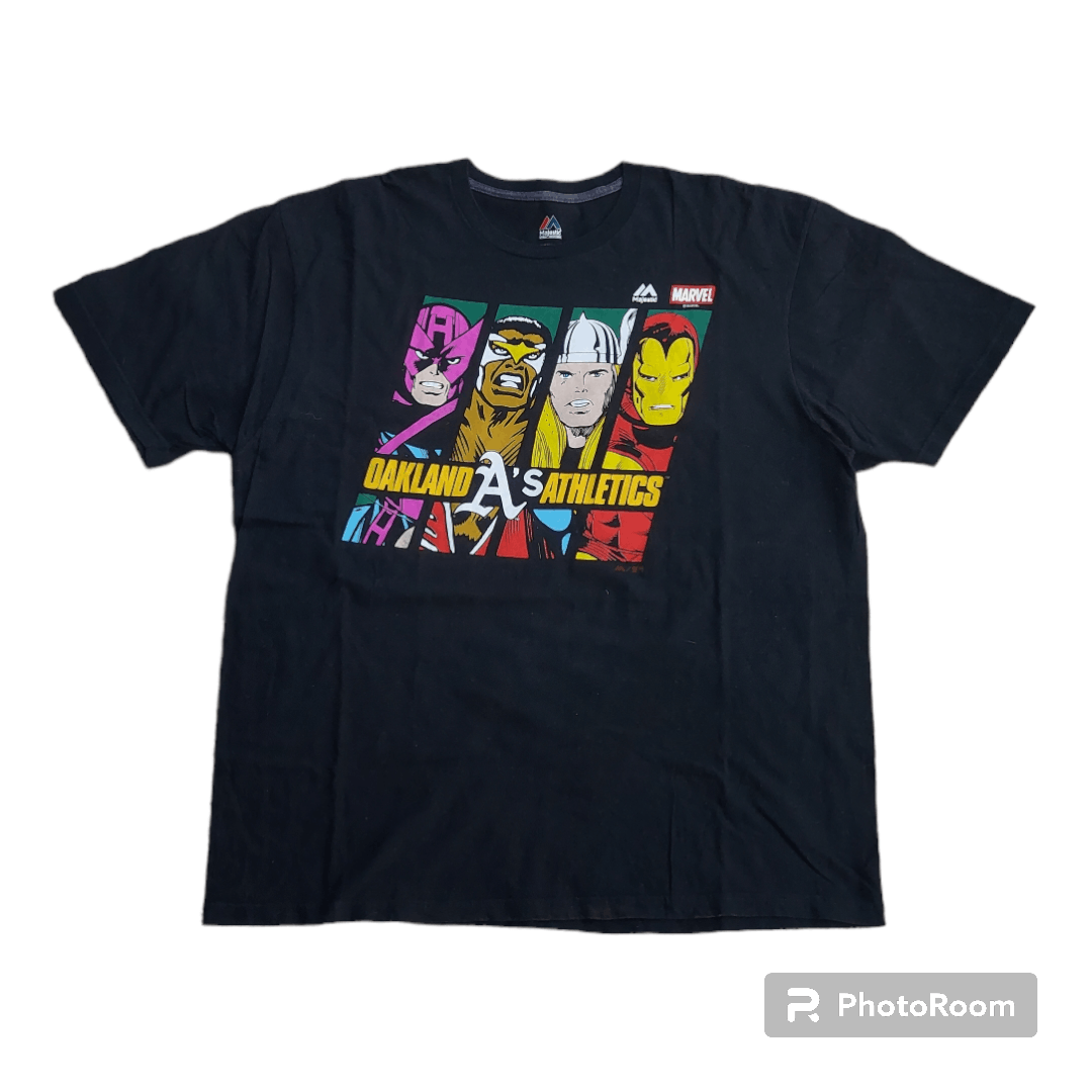 Majestic × Marvel Comics 💥Marvel x Oakland Athletics Character T Shirt Size US XXL / EU 58 / 5 - 1 Thumbnail
