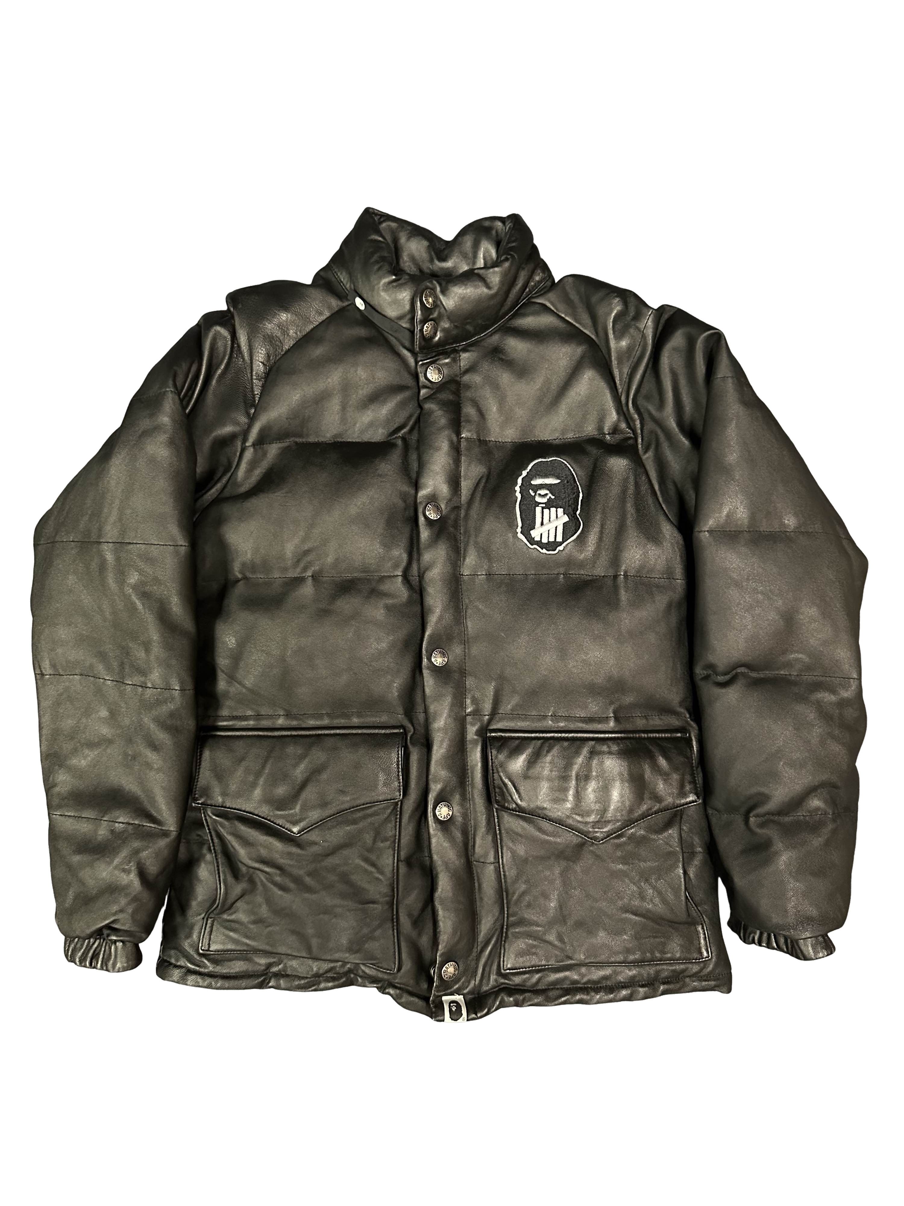 【中古】A BATHING APE LEATHER DOWN JKT Bape Bape Leather Classic Down Jacket Takuya Kimura | Grailed