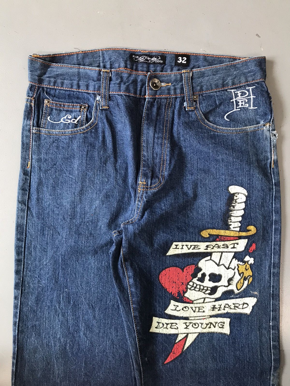 Ed Hardy × Vintage Vintage Ed Hardy Dragon 🐉 Denim Size US 32 / EU 48 - 6 Thumbnail
