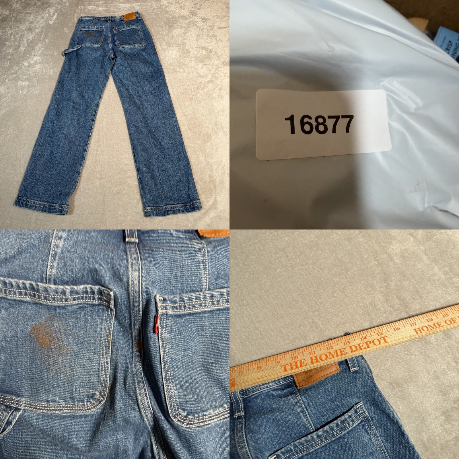 Levi's VINTAGE? Levis Jeans Womens 28 Blue Ribcage Straight Carpenter High Rise Utility Premium Knit? (No) Size 28" / US 6 / IT 42 - 8 Thumbnail