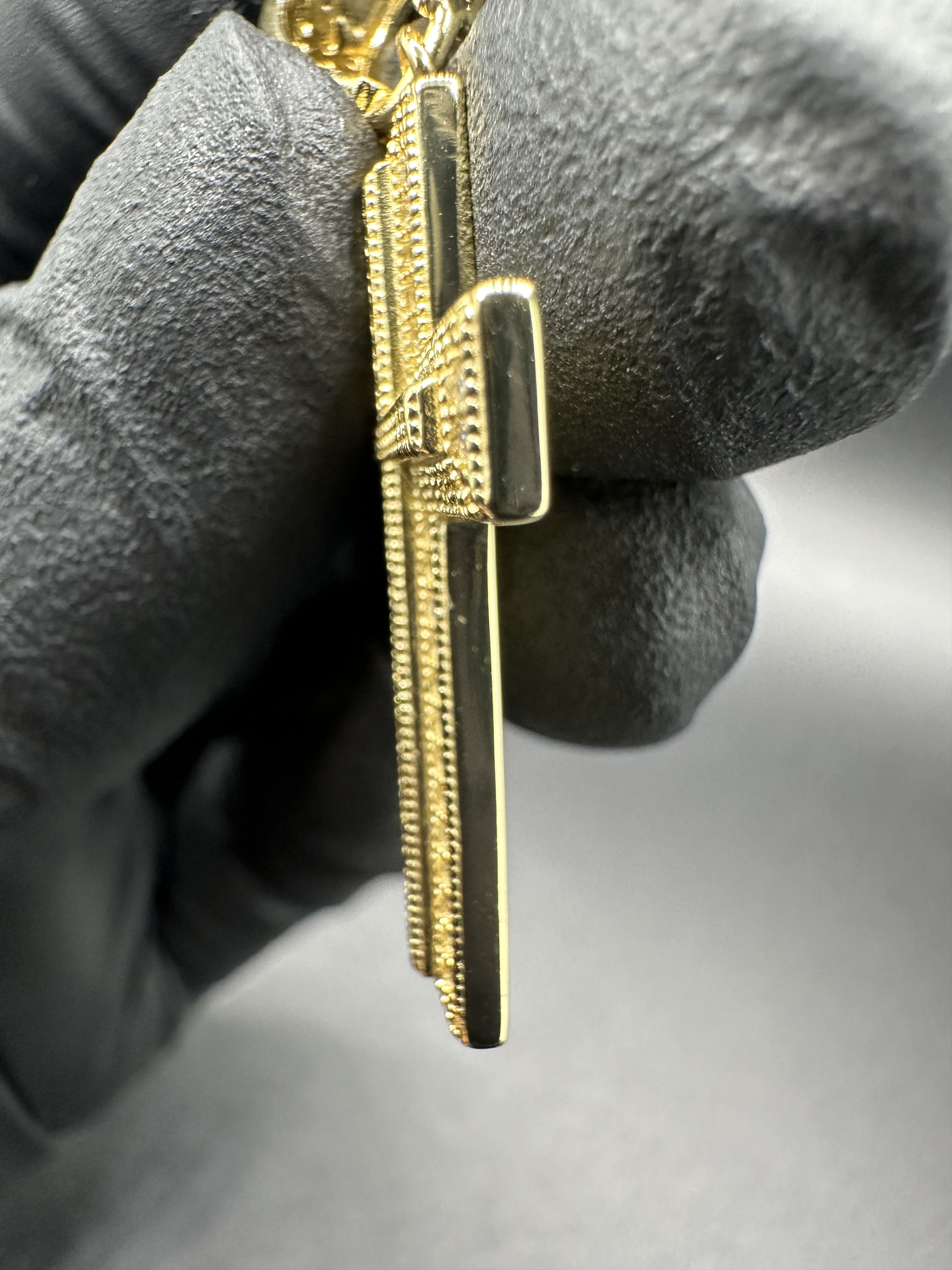 Jewelry 14KT GOLD OVER STERLING SILVER 925 PAVE MOISSANITE CROSS Size ONE SIZE - 6 Thumbnail