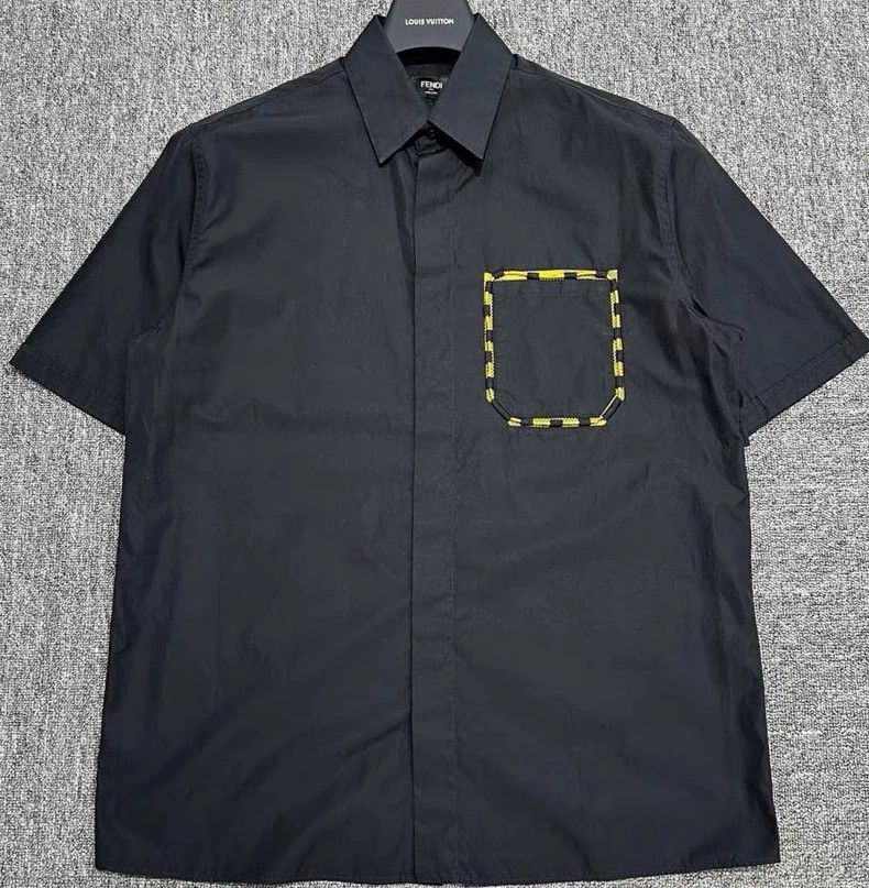 Fendi Fendi Runway Black Short-Sleeve Shirt - dmc Size US S / EU 44-46 / 1 - 1 Thumbnail