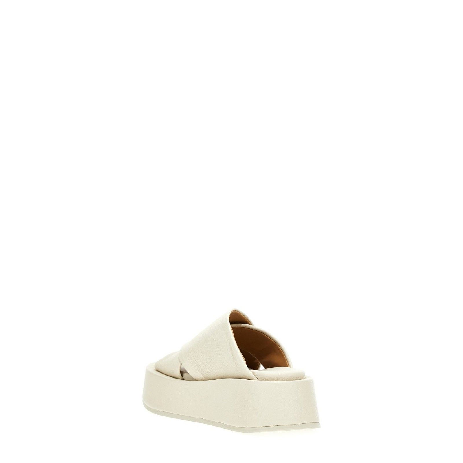 Marsell MARSELL Flat White Leather 50mm Platform Slides New And Auth Size US 11 / IT 41 - 2 Thumbnail