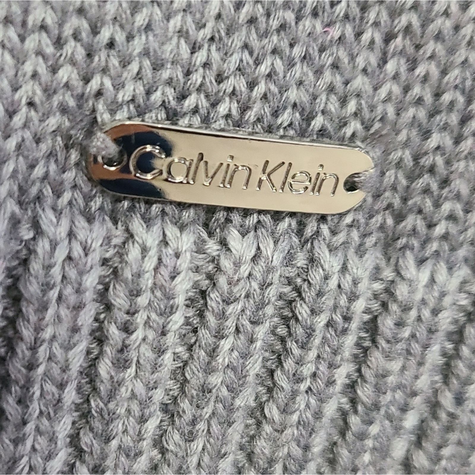 Calvin Klein Calvin Klein Women's Gray Cowl Neck Sweater Size L Size L / US 10 / IT 46 - 3 Thumbnail