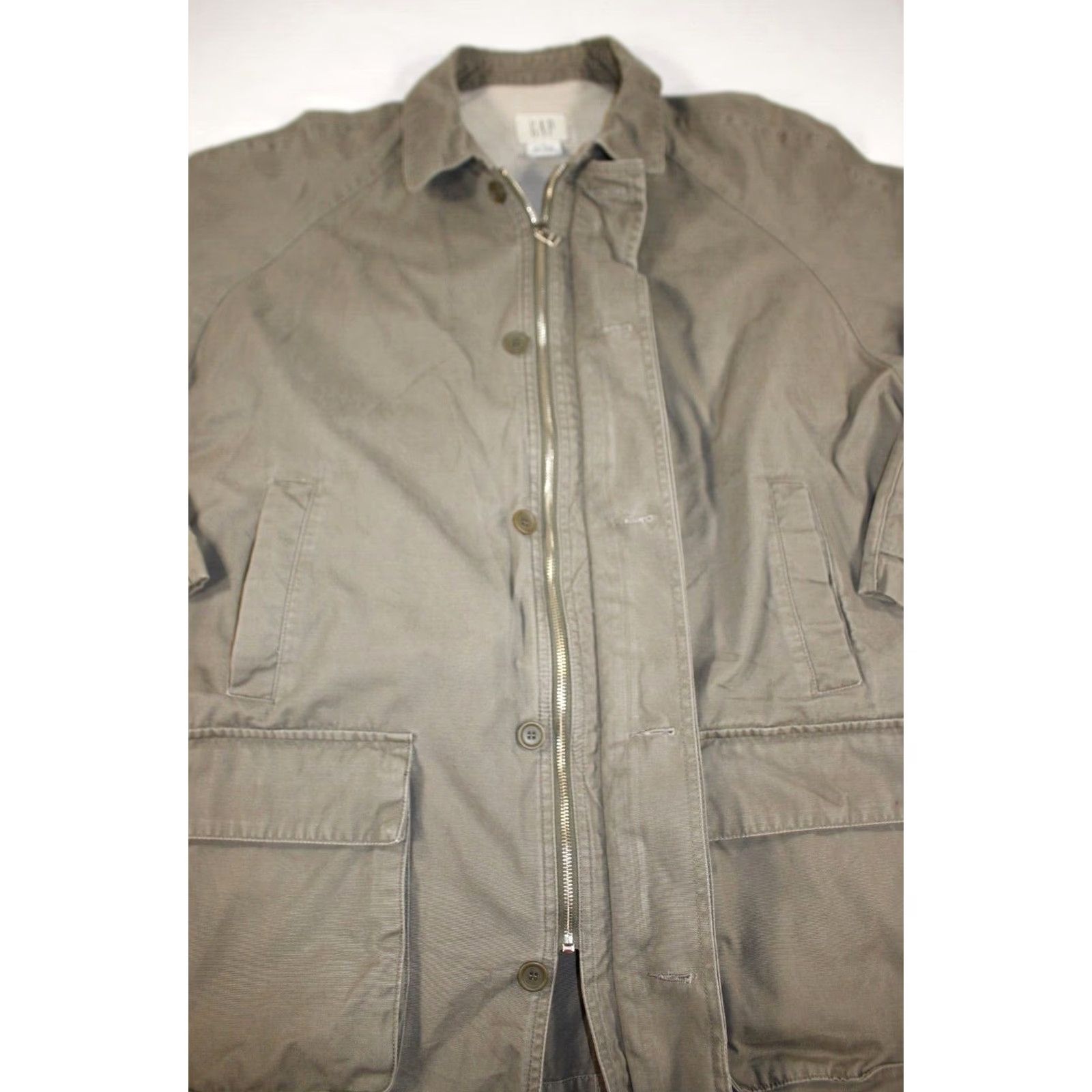 Gap VINTAGE GAP Canvas Barn Chore Coat Oversized Green/Gray Men's L Coat Size US L / EU 52-54 / 3 - 3 Thumbnail