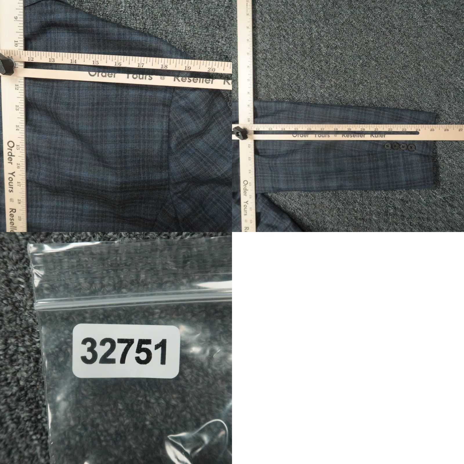 Bonobos Bonobos Blazer Mens 44L Blue Plaid Lanificio Wool Sport Coat Jetsetter Size 44R - 9 Thumbnail
