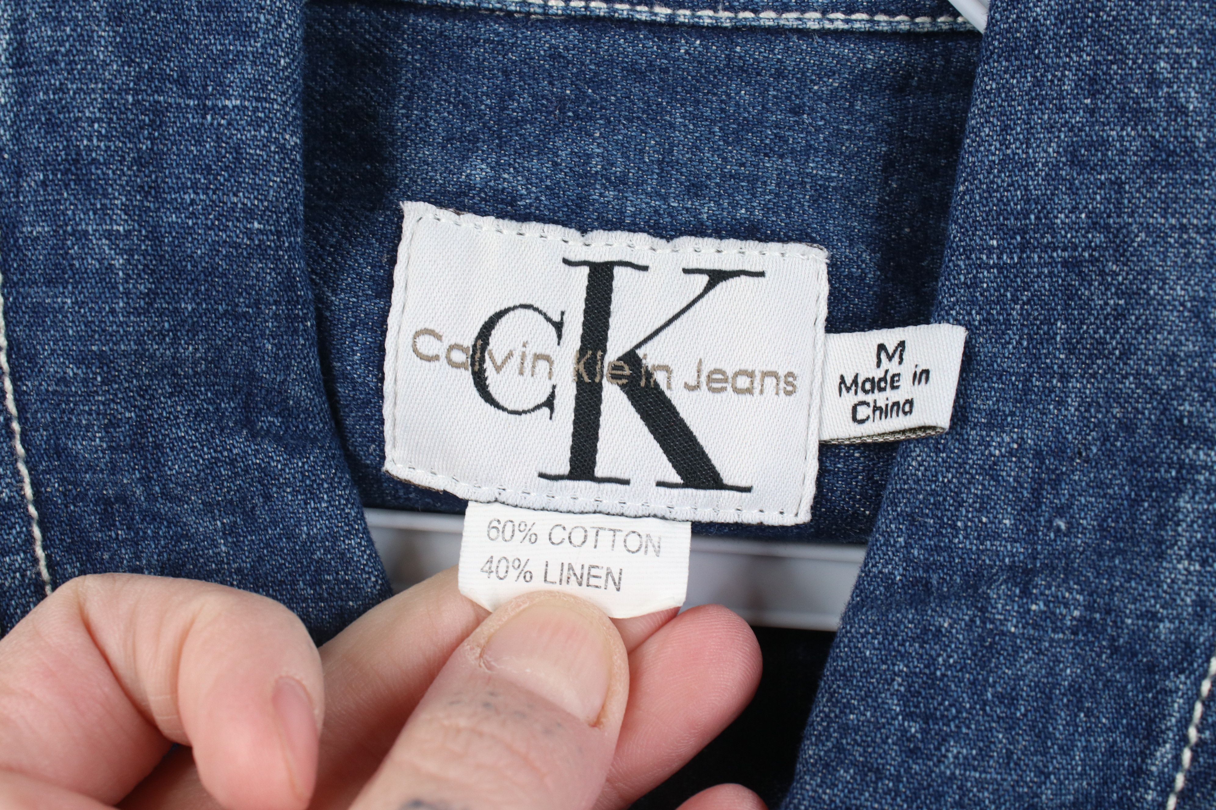 Calvin Klein Vintage 90s Calvin Klein Cropped Denim Trucker Vest Jacket Size M / US 6-8 / IT 42-44 - 7 Thumbnail