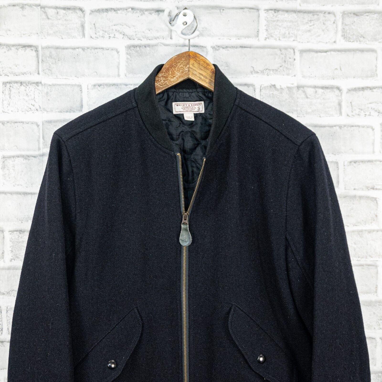 Wallace & Barnes Wallace & Barnes J.crew Men's Wool MA 1 Bomber Jacket Navy Size US S / EU 44-46 / 1 - 5 Thumbnail