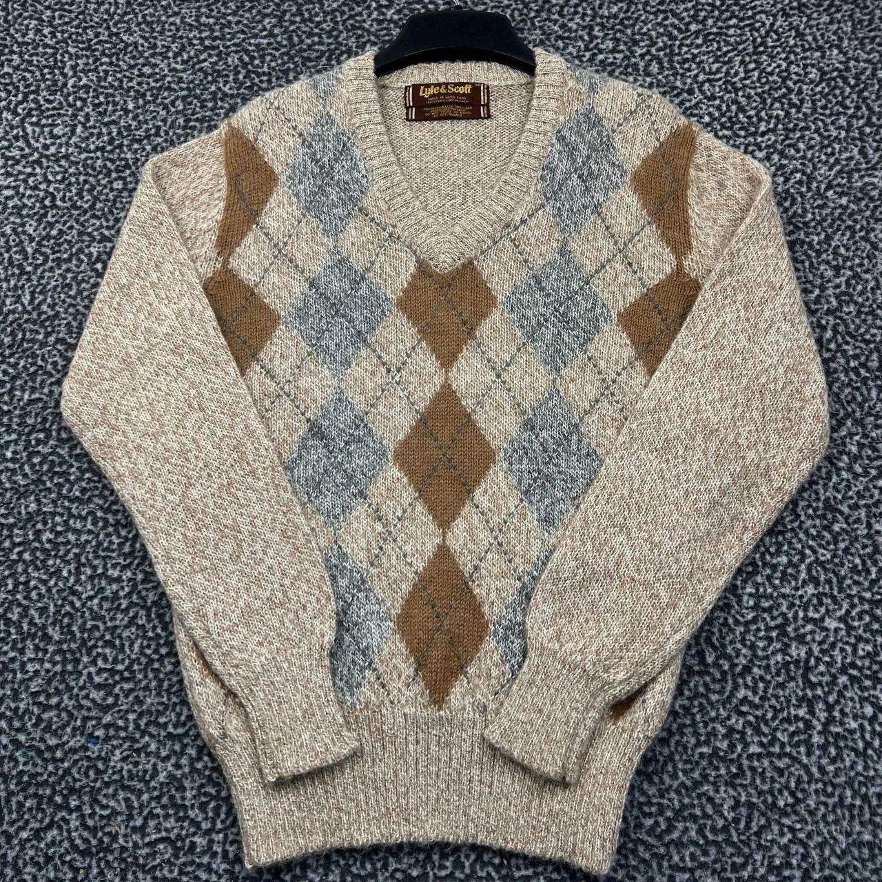 Lyle & Scott Vintage Lyle & Scott Sweater 40 Argyle Peruvian Alpaca Size US M / EU 48-50 / 2 - 1 Thumbnail