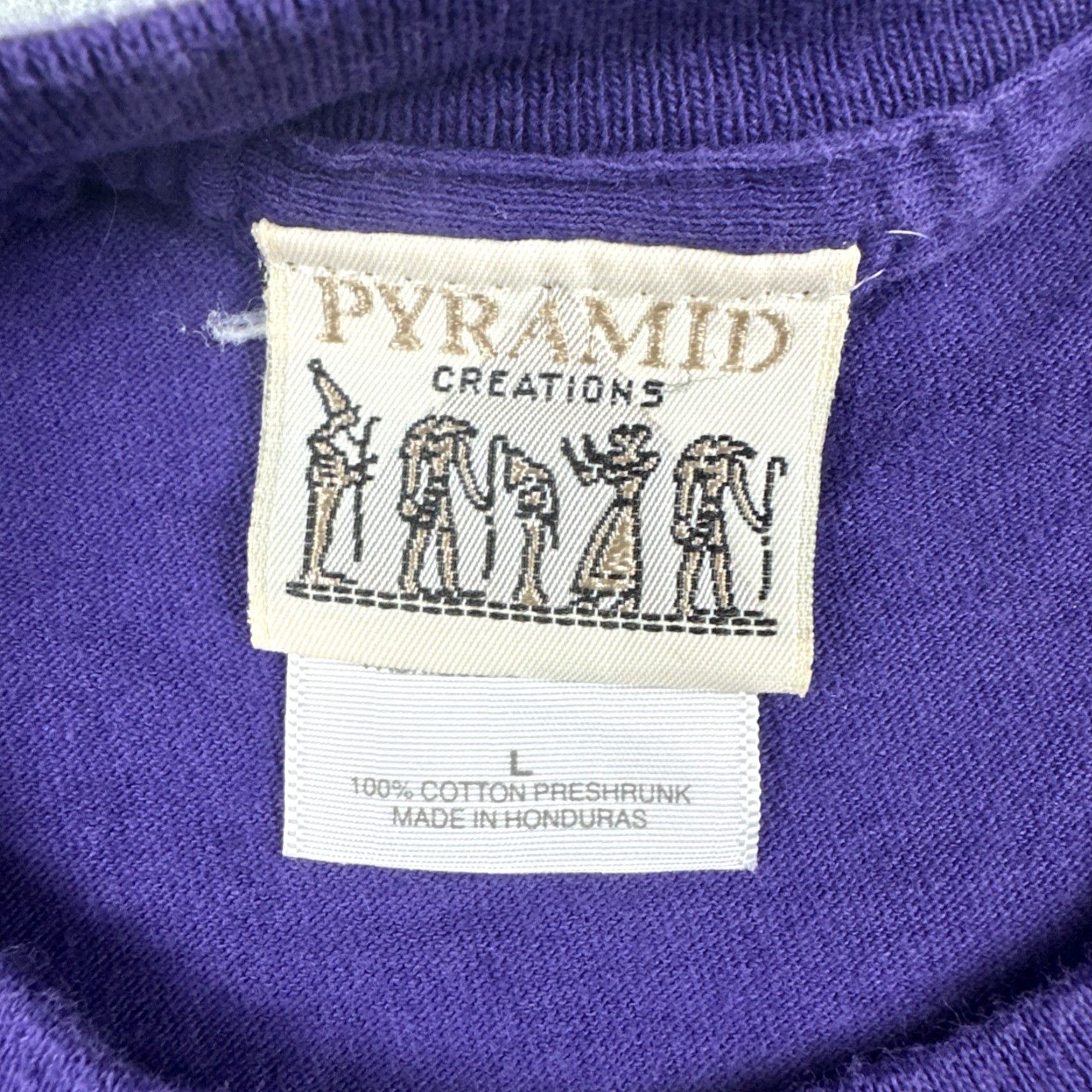 Vintage VINTAGE Luxor 90s Graphic Print Purple T Shirt Mens L Crew Neck Short Sleeve Las Vegas Pyramid Creations Size US L / EU 52-54 / 3 - 7 Thumbnail