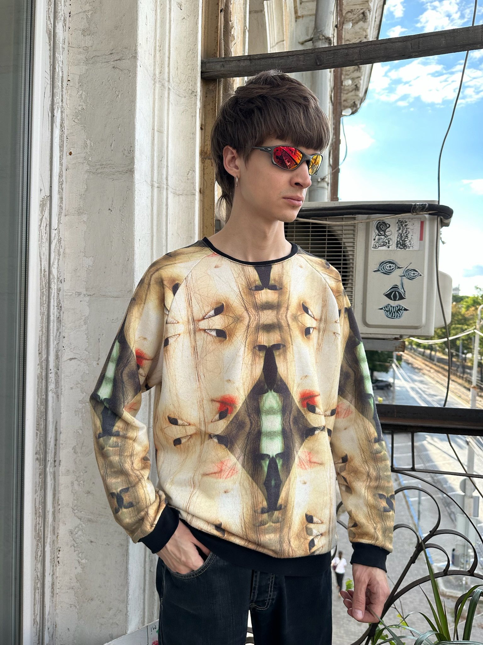 Designer Acid art sweatshirt pour hommes Size US M / EU 48-50 / 2 - 4 Thumbnail