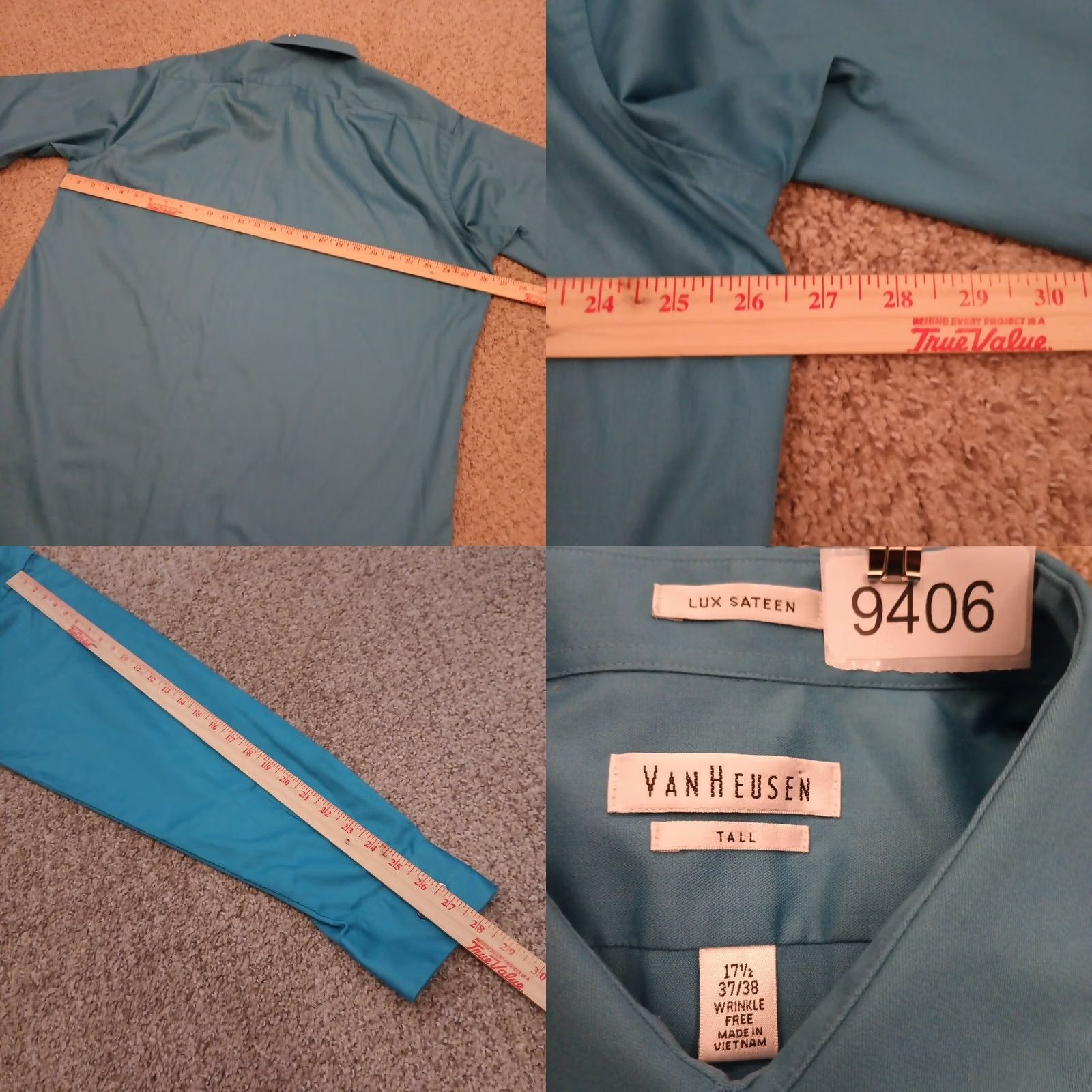 Van Heusen Van Heusen Shirt Mens 17.5 Blue Tall Lux Sateen Long Sleeve Button Size US XXL / EU 58 / 5 - 8 Thumbnail