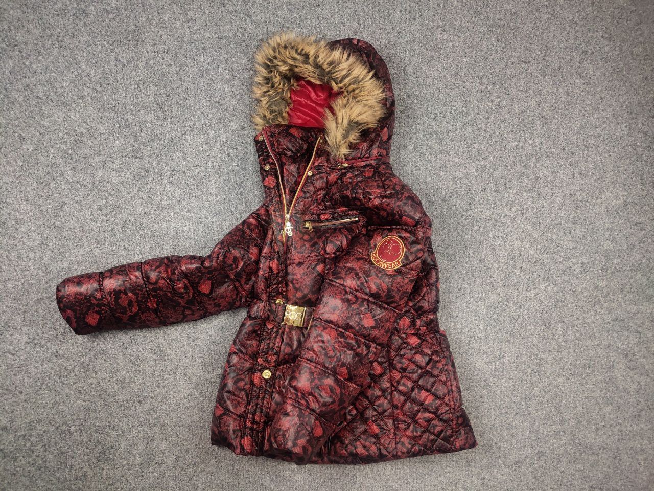 Rocawear Vintage Rocawear Y2K Style red pattern Fur Hoodie Jacket LGB Size L / US 10 / IT 46 - 14 Thumbnail