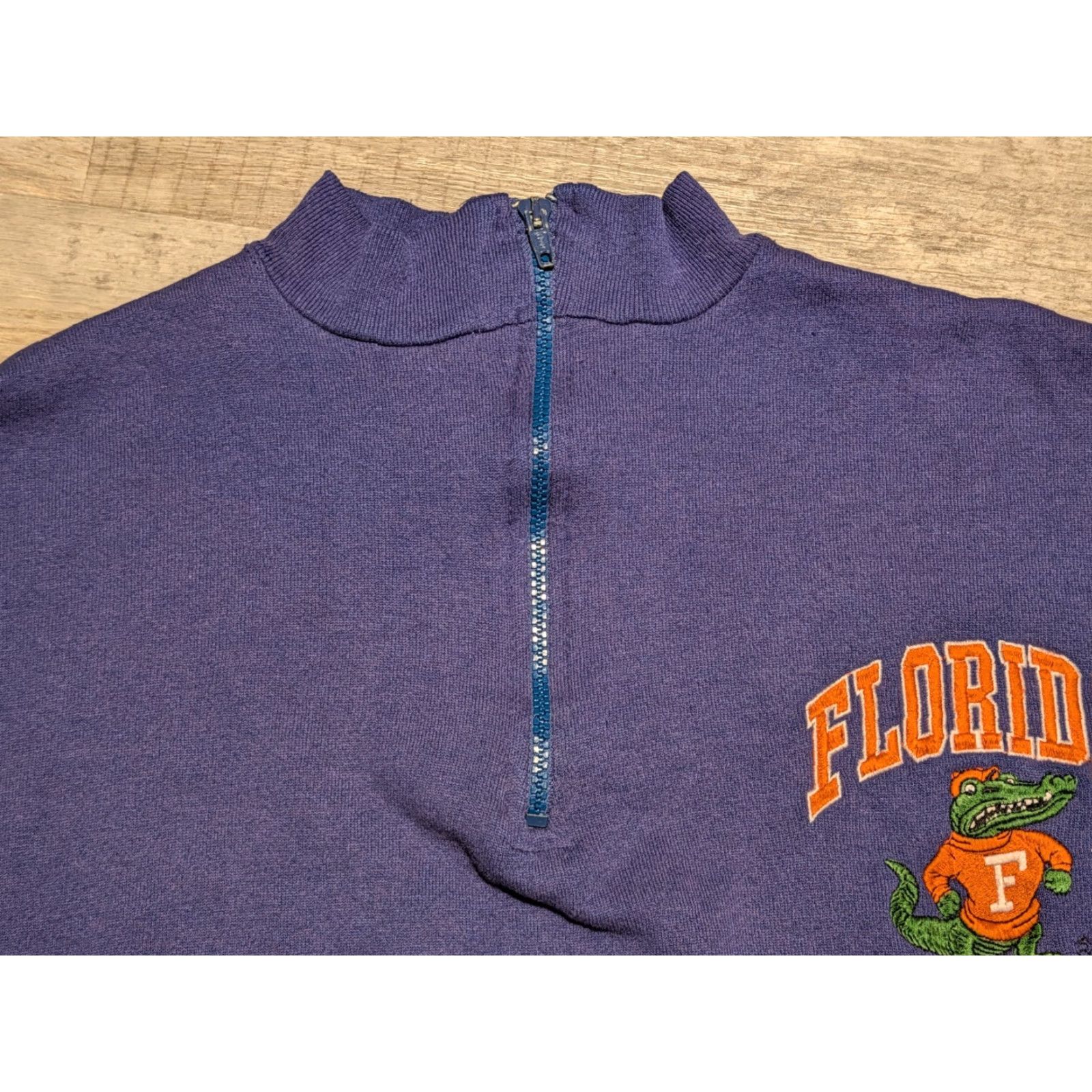 Vintage VINTAGE Discus Athletic Florida Gators Sweatshirt 1/4 Zip Men XL Blue Logo Embroidered Gator USA Made Size US XL / EU 56 / 4 - 7 Thumbnail