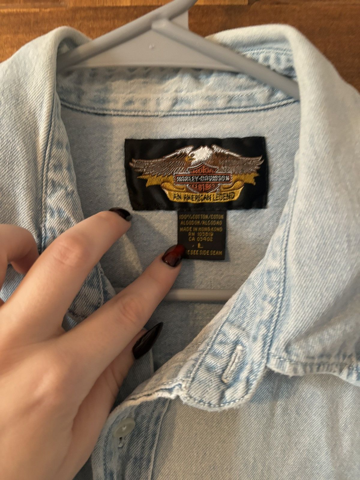 Harley Davidson × Vintage Long Sleeve Harley Davidson Denim Button Up Size US XL / EU 56 / 4 - 2 Thumbnail