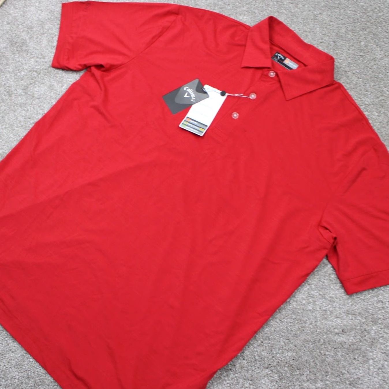 Callaway Callaway Polo Shirt Mens Large Red NWT Opti-Dri Cotton Polyester Stretch S/S Golf Shirt Size US L / EU 52-54 / 3 - 3 Thumbnail