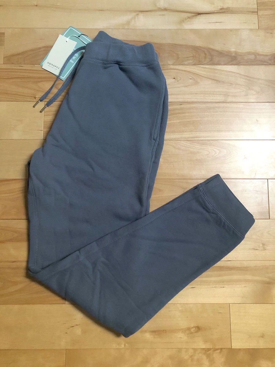 Sunspel Sunspel Blue Gray Loopback Track Pant Sweatpant Portugal Size US 30 / EU 46 - 5 Thumbnail