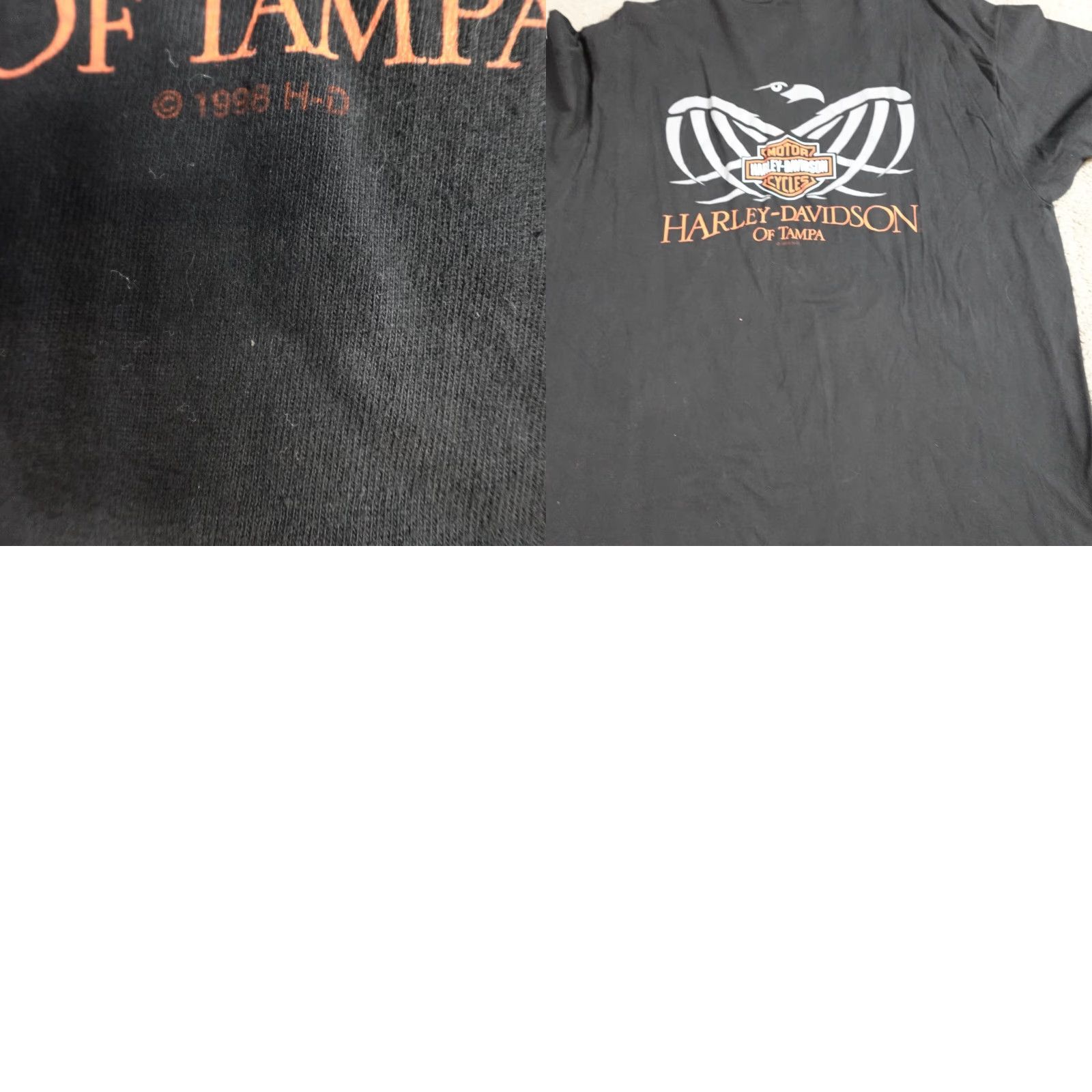 Harley Davidson VINTAGE Harley-Davidson Shirt 2XL Black Tampa Florida 1998 Men's T-Shirt Short Sleeve Crew Neck Cotton Harley-Davidson Ladies? Size US XXL / EU 58 / 5 - 8 Thumbnail