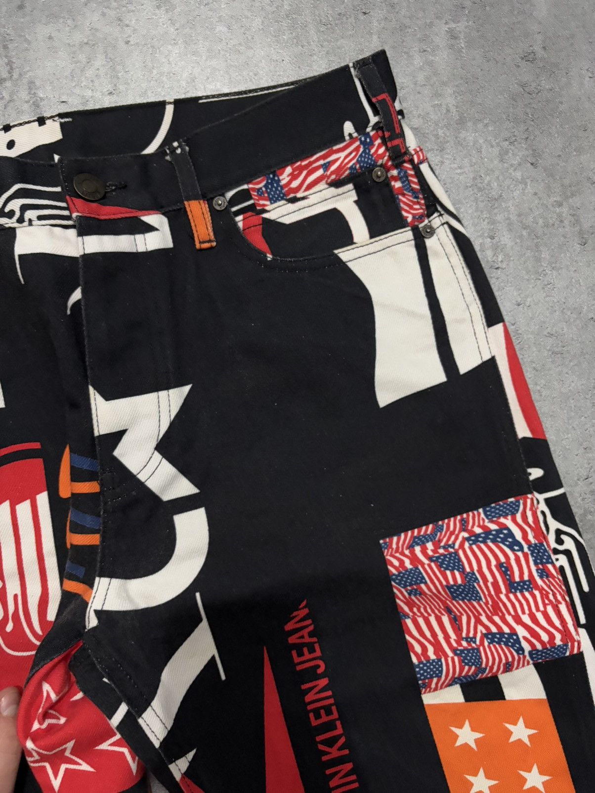 Calvin Klein 205W39NYC Calvin Klein 205W39NYC ALLOVER PRINTED STRAIGHT JEANS BLACK Size US 32 / EU 48 - 12 Thumbnail