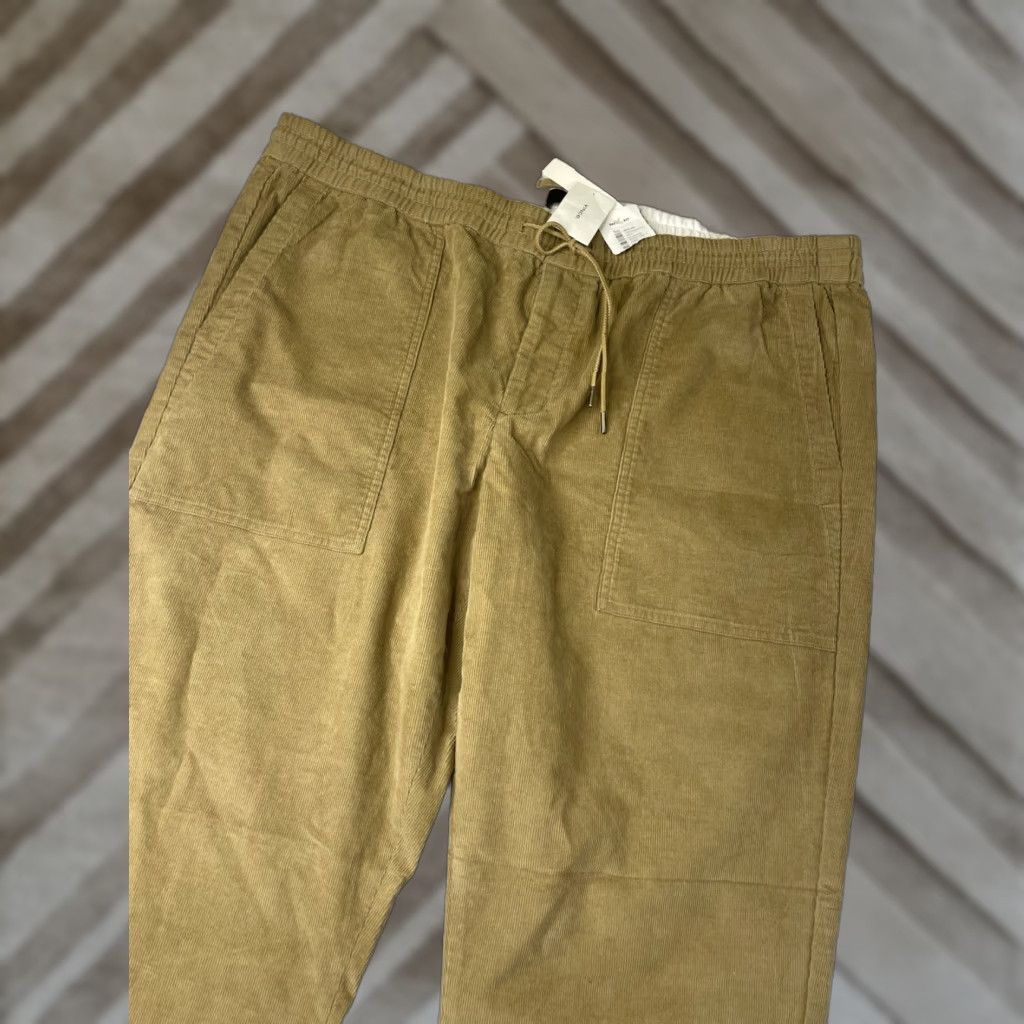 Vince Vince Corduroy Pants Brown Drawstring Relaxed Stretch Men’s 2XL Brown Corduroy Casual Pants Mens Size US 39 - 1 Thumbnail