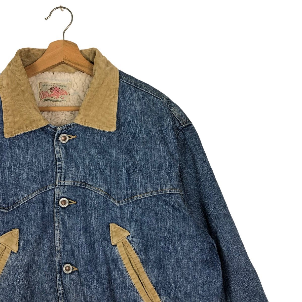 Japanese Brand 🔥90’s Vintage Trucker Denim Jacket Wrangler Blanket Lining Size US L / EU 52-54 / 3 - 6 Thumbnail